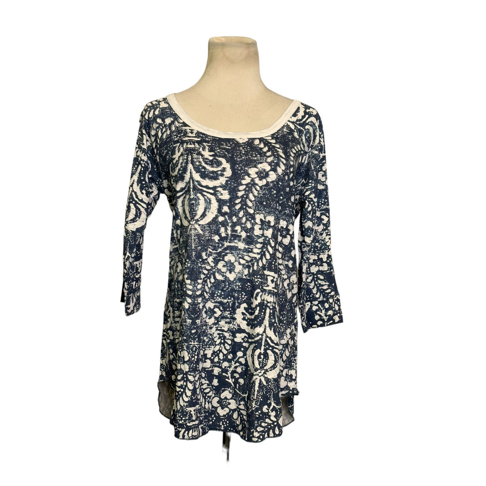 Chaser Brand Chasor cream blue floral print 3/4 sleeves top size M Size M / US 6-8 / IT 42-44 - 8 Thumbnail