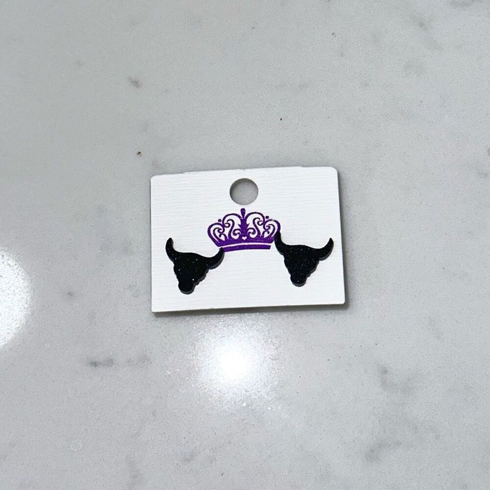 Other Black Glitter Bull Stud Earrings | Sz OS, NWT Size ONE SIZE - 2 Thumbnail