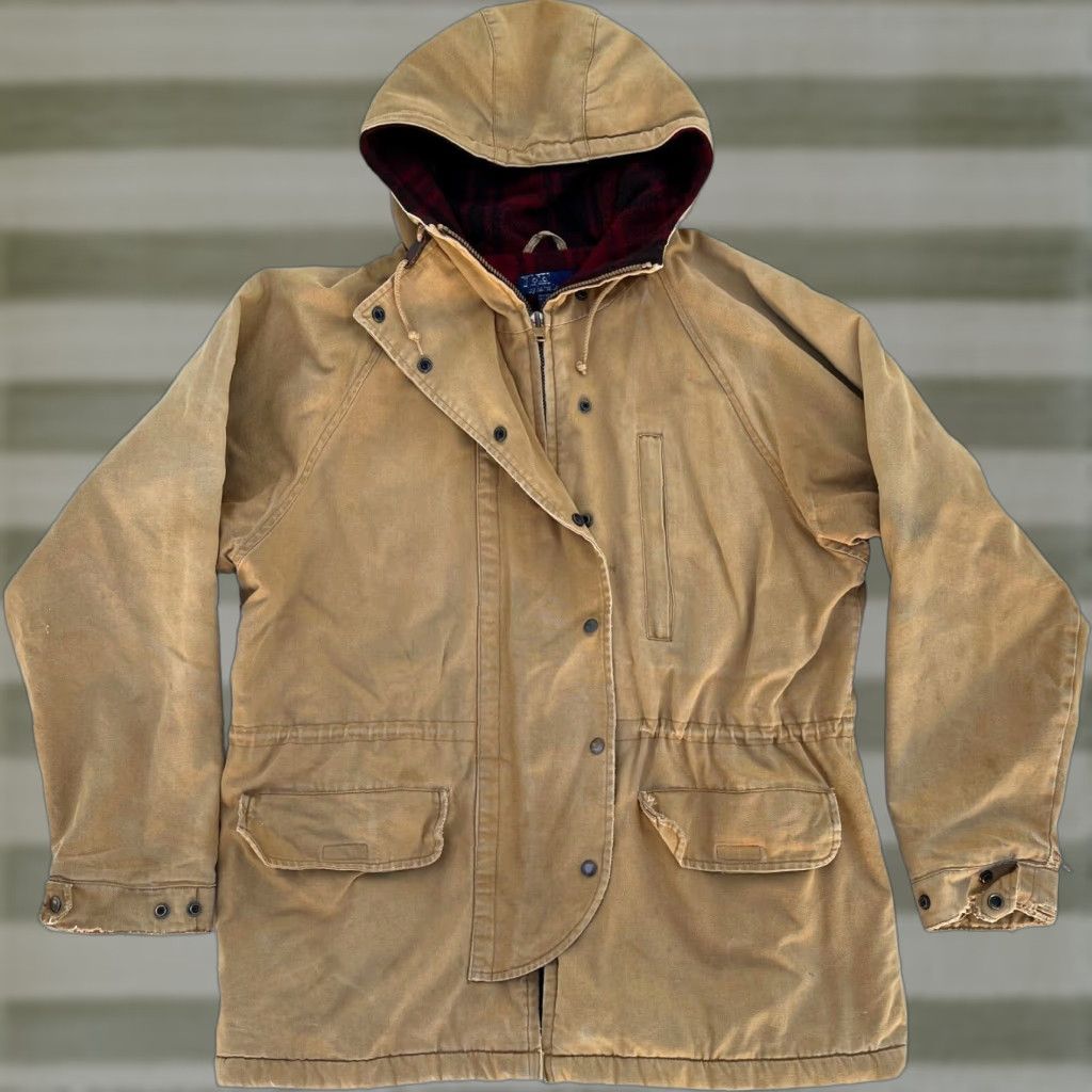 Polo Ralph Lauren VINTAGE Polo Ralph Lauren Barn Chore Coat Jacket Hooded Sz M Men's Canvas 90s Tan Wool Lining Pockets Hooded Casual Outdoors Mens Size US M / EU 48-50 / 2 - 1 Thumbnail