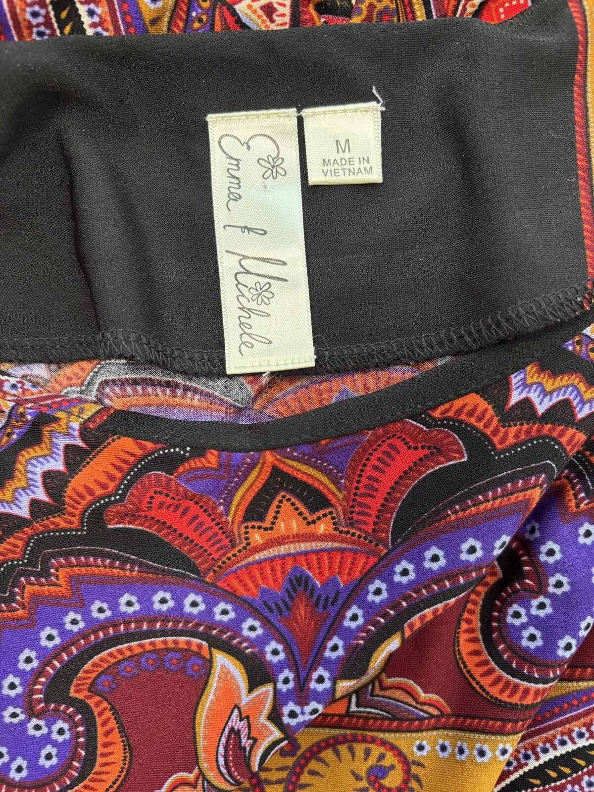 Other Emma Michele Vintage Style Paisley Long Sleeve Dress. M. Size M / US 6-8 / IT 42-44 - 7 Thumbnail