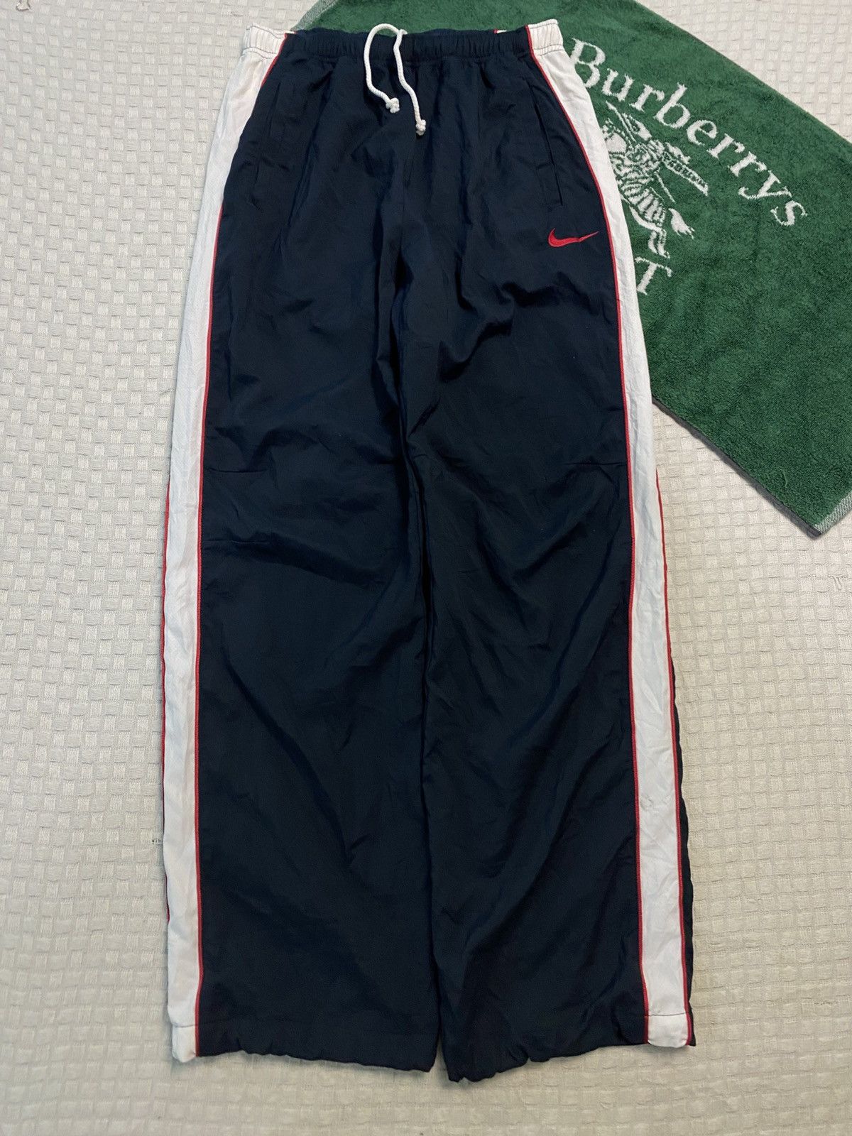NOCTA × Nike 💥 VINTAGE NIKE PARACHUTE BAGGY WIDE LEG TRACK PANTS Y2K Size US 26 / EU 42 - 7 Thumbnail