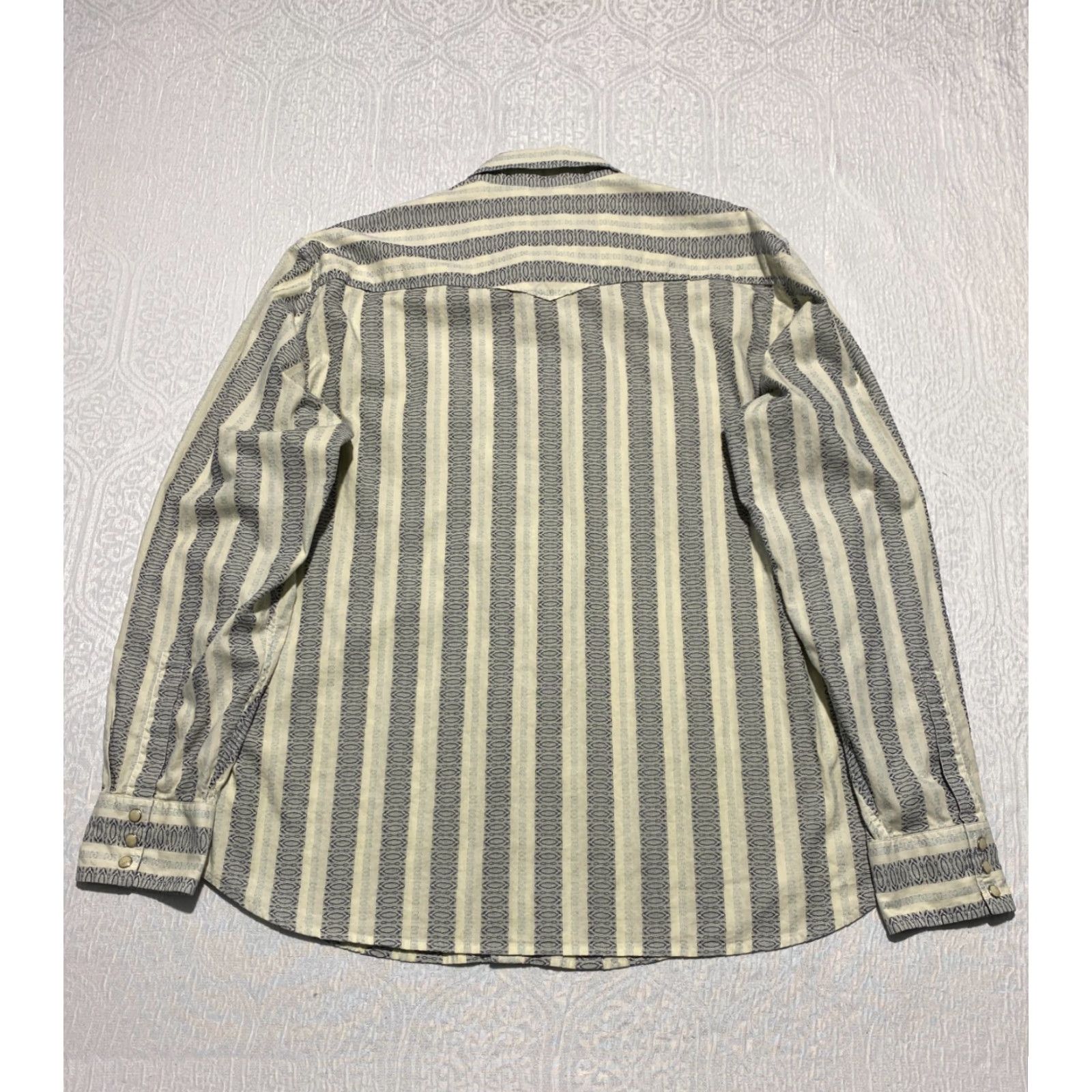 Lucky Brand Lucky Brand Dungarees Shirt Mens XL Pearl Snap Casual Western Cowboy Striped Shirt Size US XL / EU 56 / 4 - 6 Thumbnail