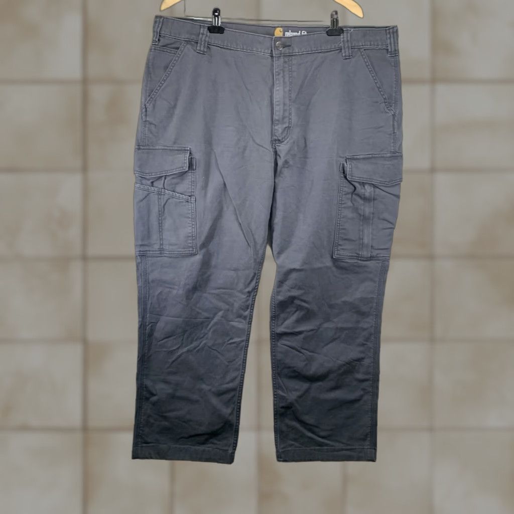 Carhartt VINTAGE Carhartt Work Pants Men 42W x 30in Gray Utility Carpenter Rigid Flex Workwear Size US 42 / EU 58 - 1 Thumbnail