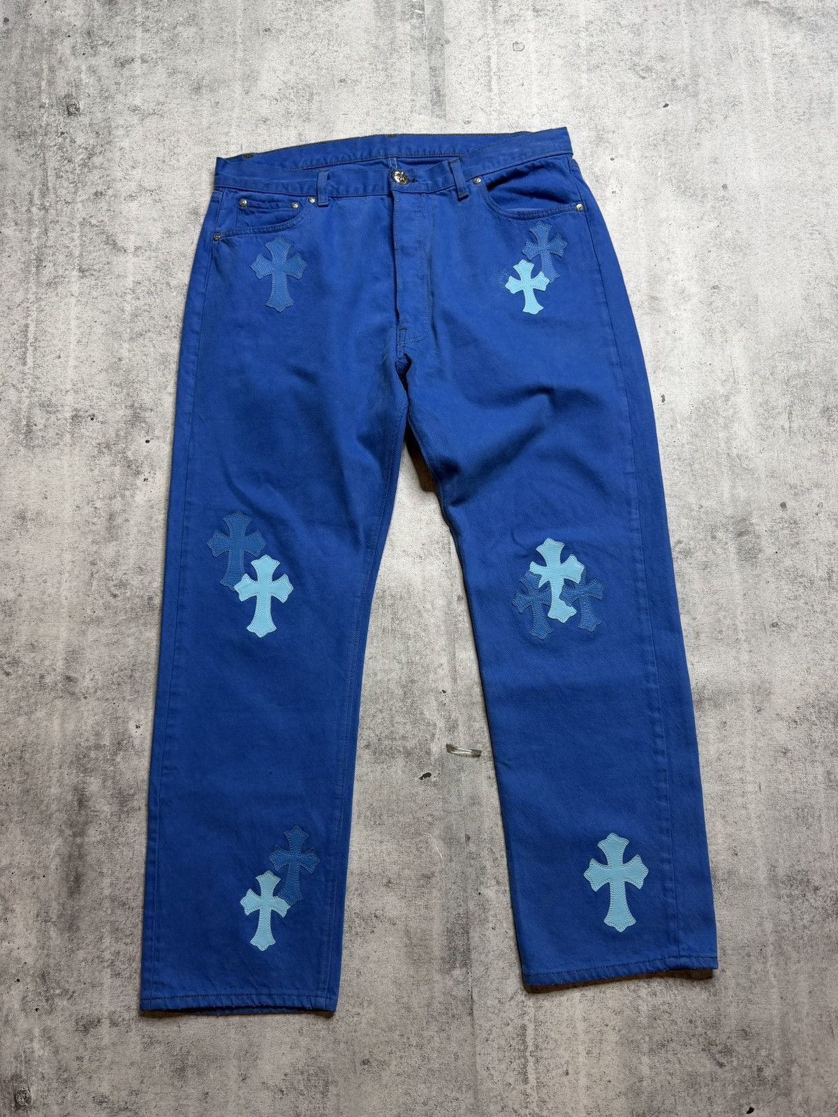 Chrome Hearts Chrome Hearts Blue London Patch Jeans Size US 36 / EU 52 - 1 Thumbnail