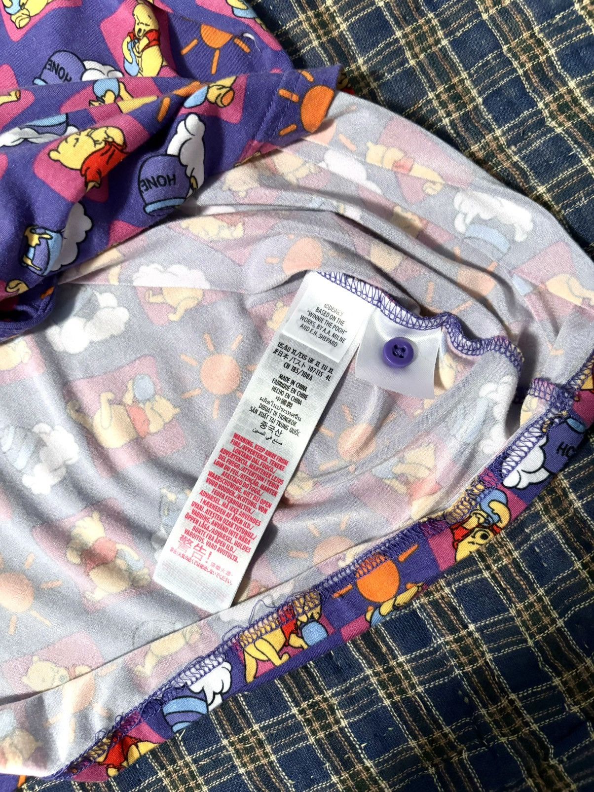 Disney Winnie the Pooh Disney Button-Up Loungewear Sleep Shirt Top Size XL / US 12-14 / IT 48-50 - 4 Thumbnail