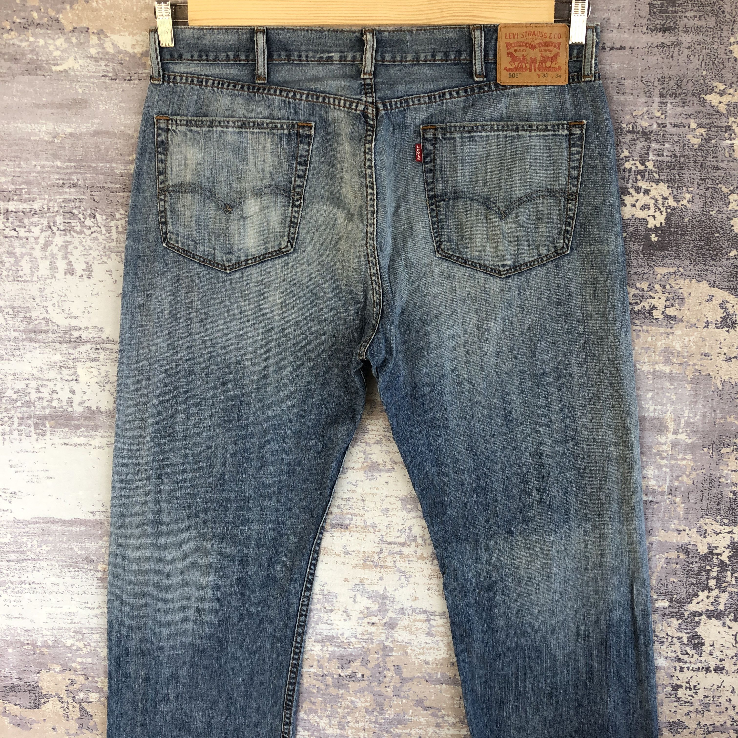 Levi's Vintage Distressed Levis 505 Jeans Light Wash Faded Denim Size US 38 / EU 54 - 4 Thumbnail
