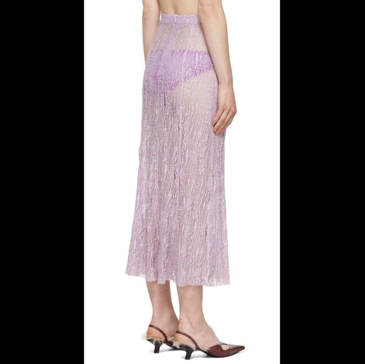 Ichiyo Sheer ichiyo lilac lace midi dress Size 24" / US 00 / IT 34 - 1 Thumbnail
