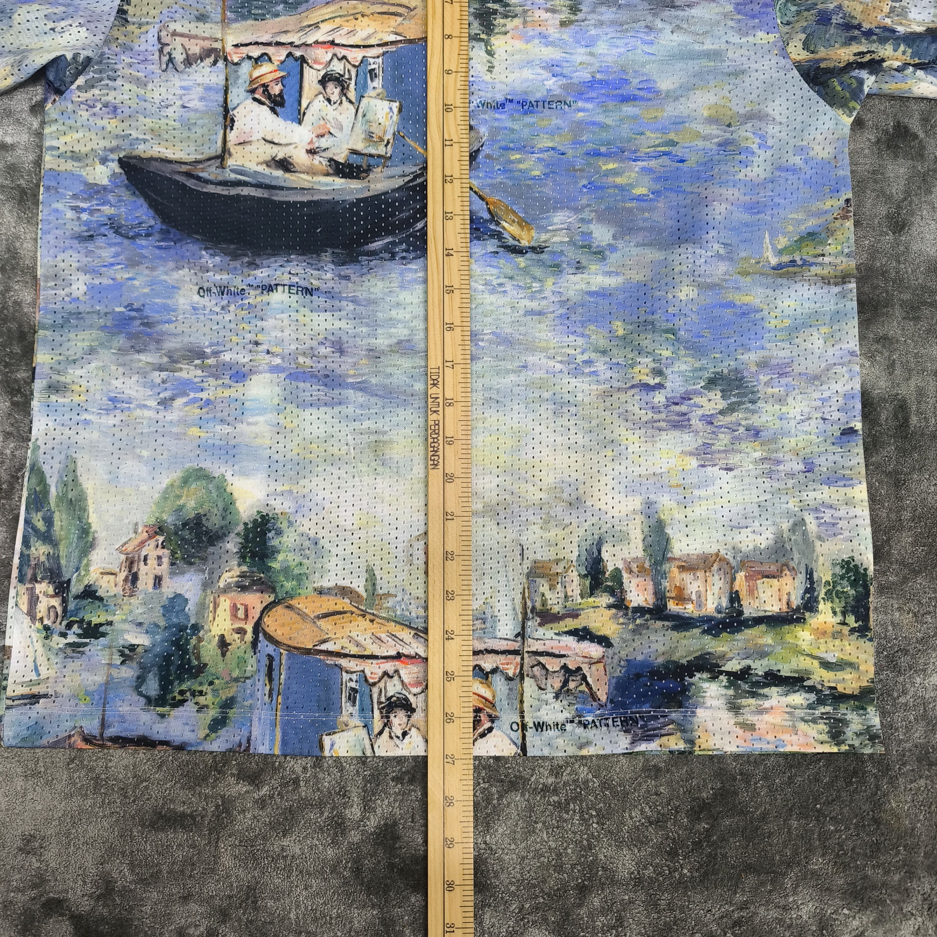 Off-White 2019 Virgil Abloh Mesh Impressionism Lake Logo T-Shirt Size US L / EU 52-54 / 3 - 7 Thumbnail