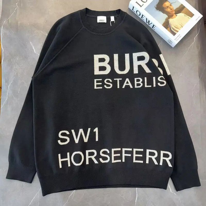 Burberry Burberry Black Wool Men's Knit Sweater Size US XL / EU 56 / 4 - 1 Thumbnail