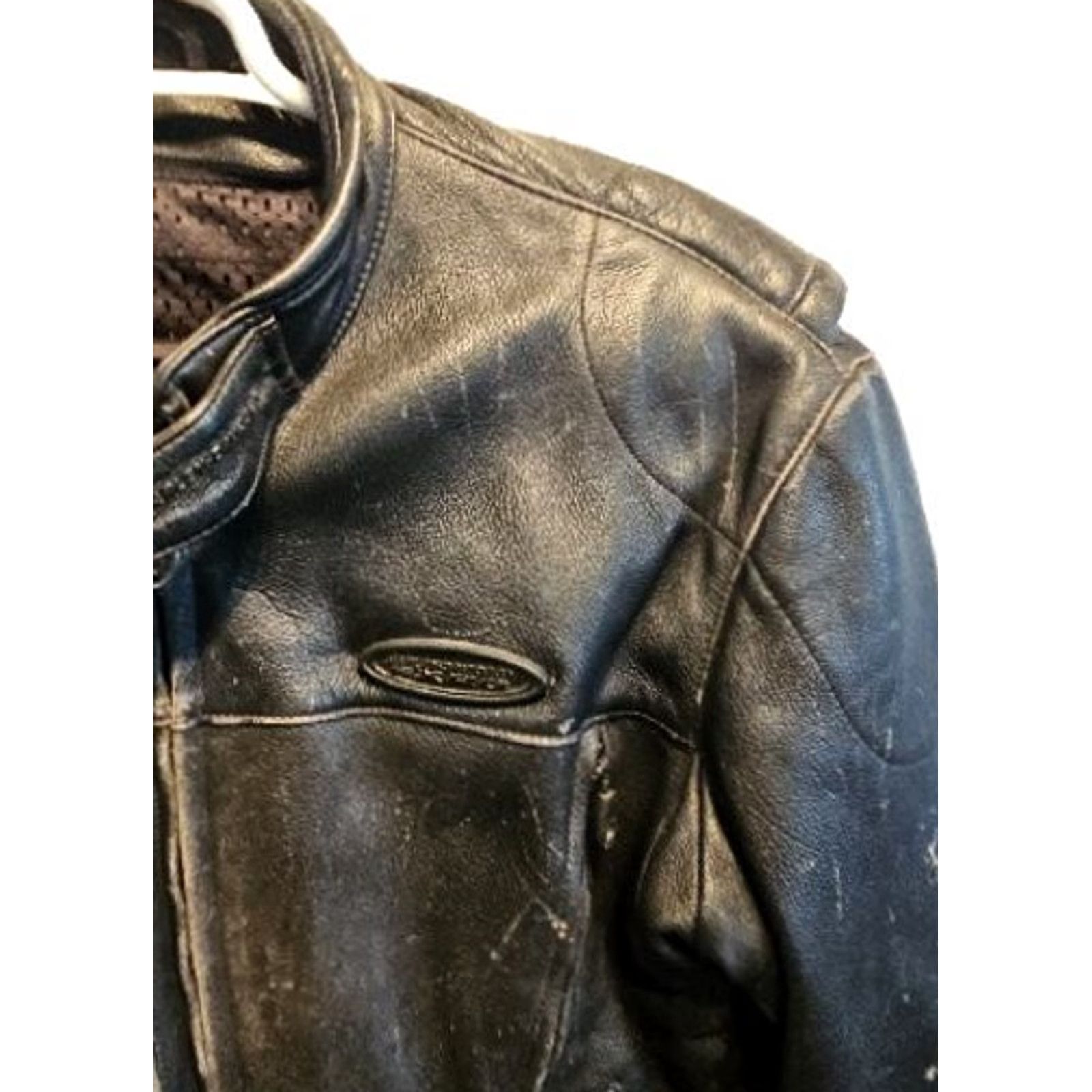 Harley Davidson VINTAGE Harley-Davidson Black Leather Motorcycle Biker BOMBER JACKET Mens Large FXRG Jacket Size US L / EU 52-54 / 3 - 5 Thumbnail