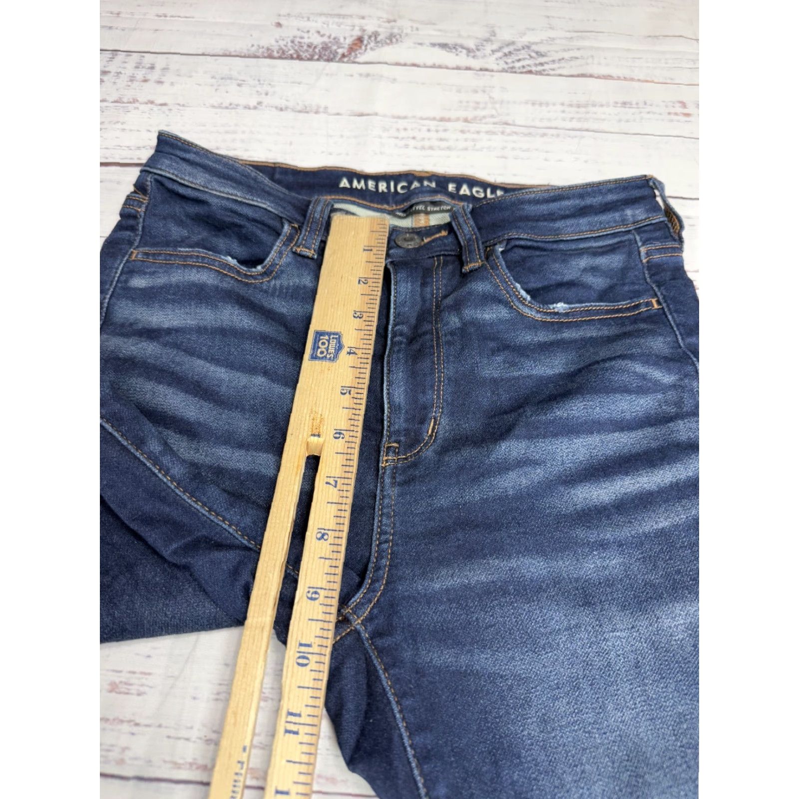 American Eagle Outfitters American Eagle Outfitters Slim Jeans Women's 2 27in Inseam Blue Distressed Stretch Raw Hem Ankle Regular 28in SD Size 26" / US 2 / IT 38 - 3 Thumbnail