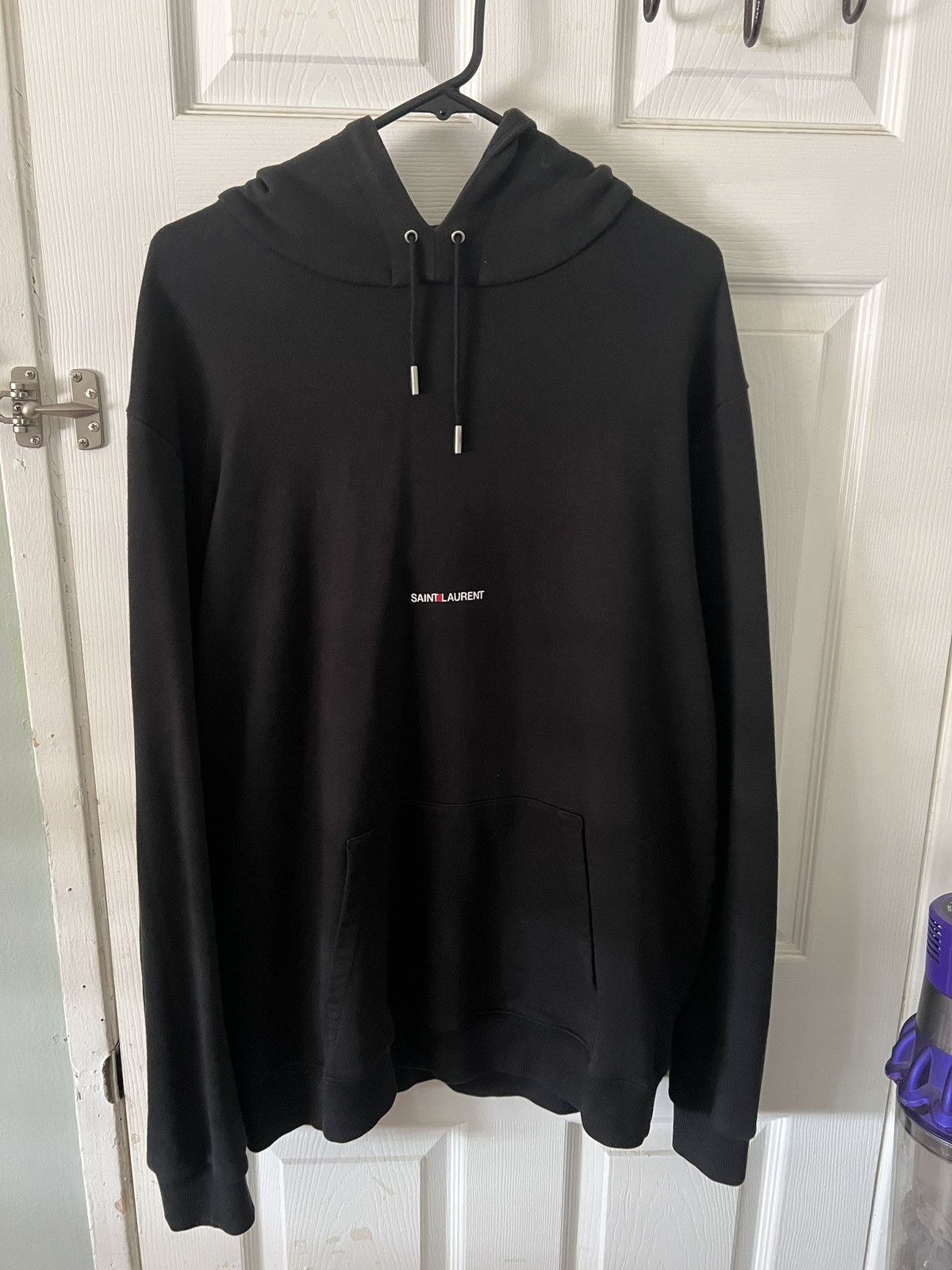 Yves Saint Laurent YSL BLACK SMALL PRINT PULL OVER HOODIE XXL Size US XXL / EU 58 / 5 - 1 Thumbnail