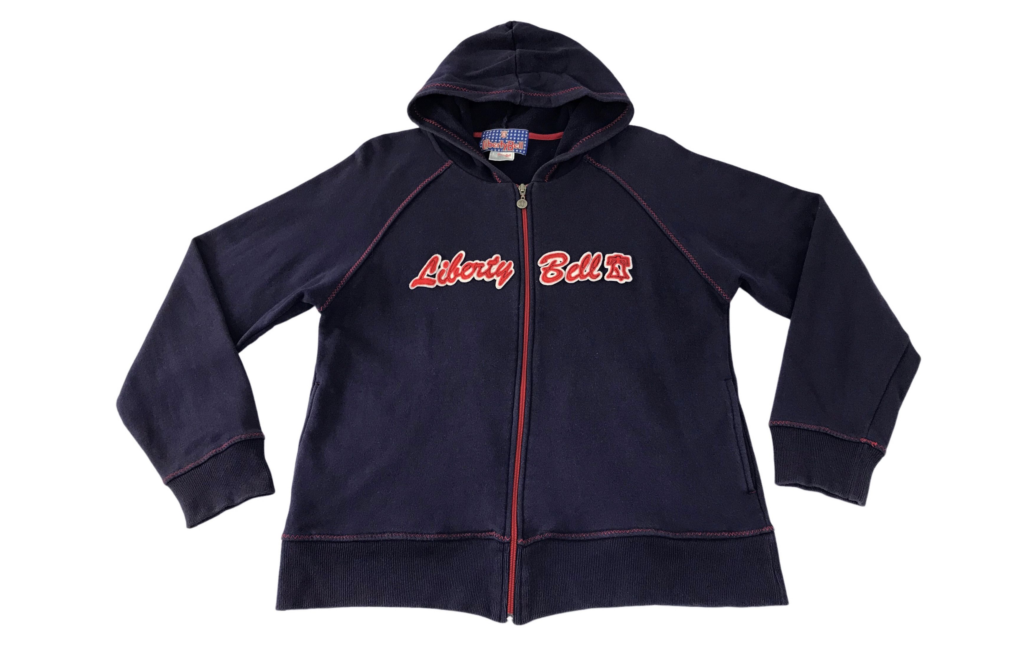 Vintage Vintage Sweatshirt LibertyBell Hoddie Zipper Up Style Size US L / EU 52-54 / 3 - 1 Thumbnail