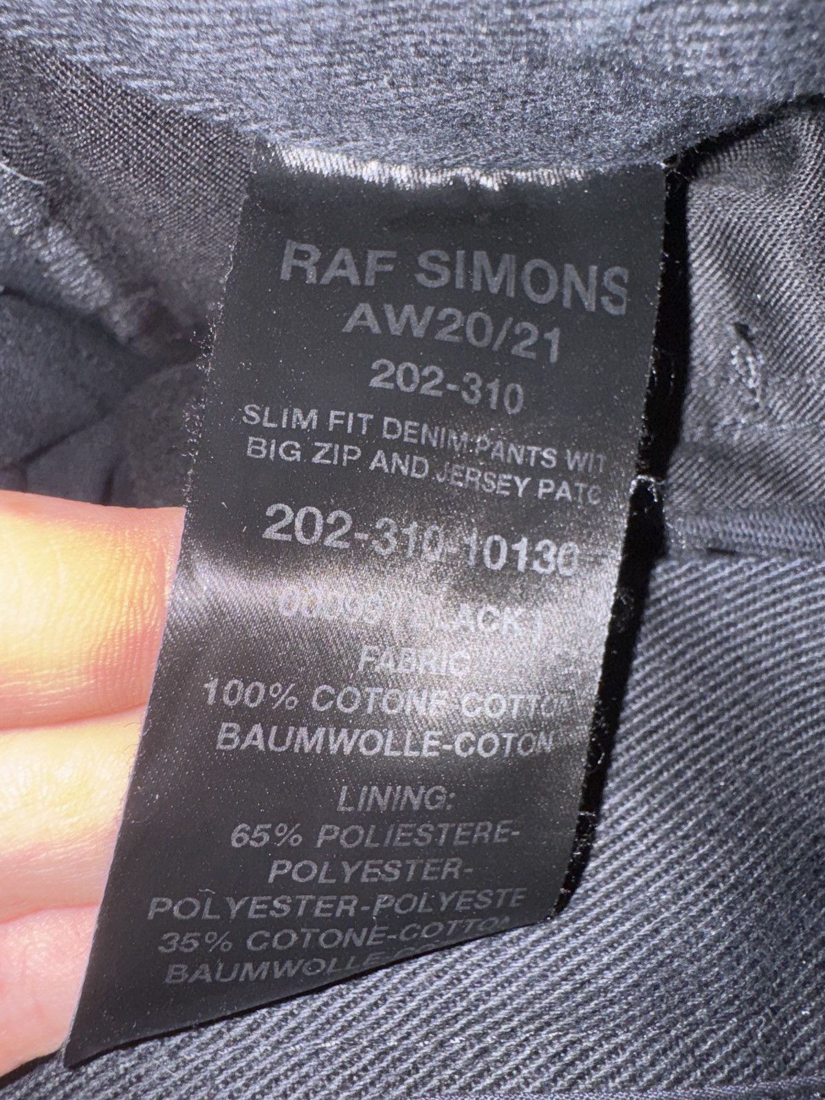 Raf Simons Raf Simon black zipper jeans Size US 29 - 7 Thumbnail