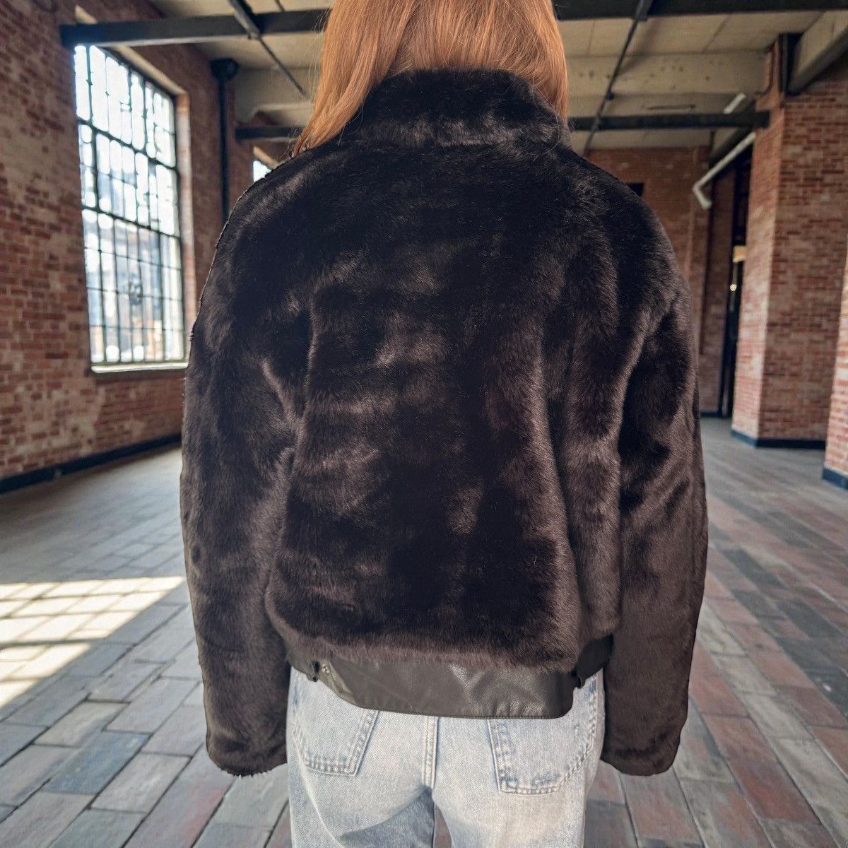 If Six Was Nine Orsay Y2K Glam Black Faux Fur Cropped Jacket Size L / US 10 / IT 46 - 2 Thumbnail