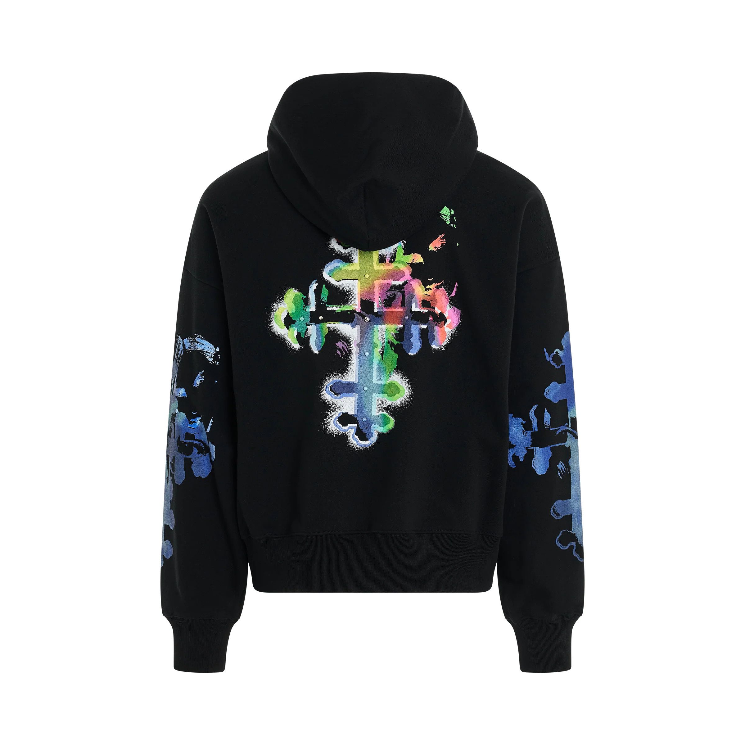 WE11DONE o1mris0824 Gothic Print Hoodie in Black Size US M / EU 48-50 / 2 - 4 Thumbnail