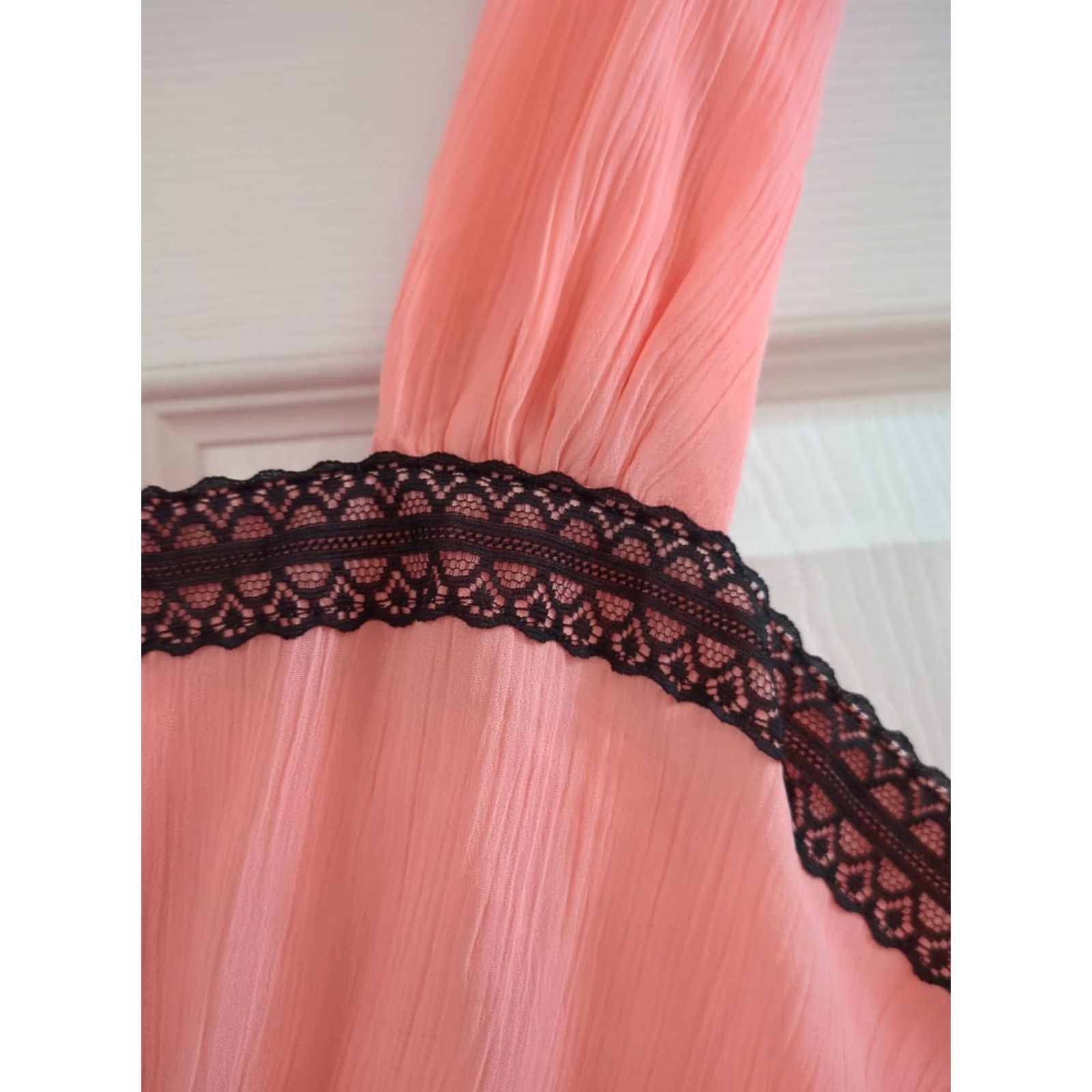 Vintage KSL Karin Stevens Women's Top Tank Crop Size 14 Pink Lace Bow Sleeveless Blouse Regular Polyester Casual 14 Womens Size XL / US 12-14 / IT 48-50 - 2 Thumbnail