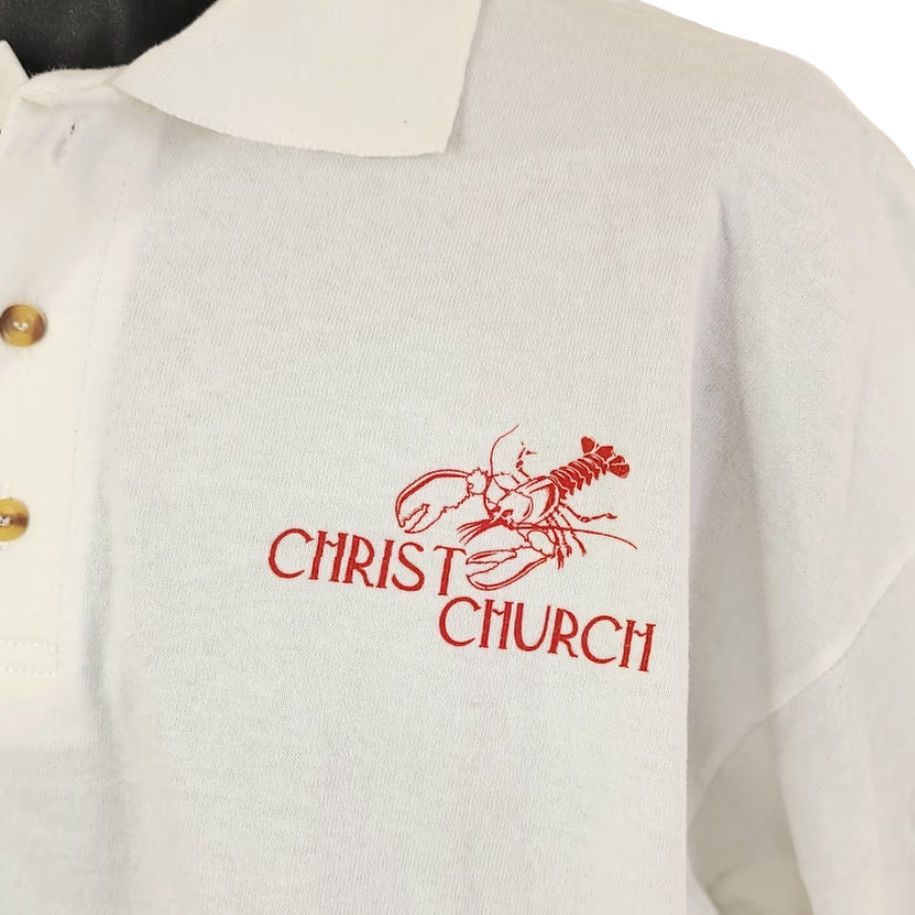 Anvil VINTAGE Christ Church Lobster Fair Polo Shirt Mens Size XL Y2K Vegas Christian Anvil White Cotton Short Sleeve Button-Up 90s Jesus Christ Size US XL / EU 56 / 4 - 3 Thumbnail