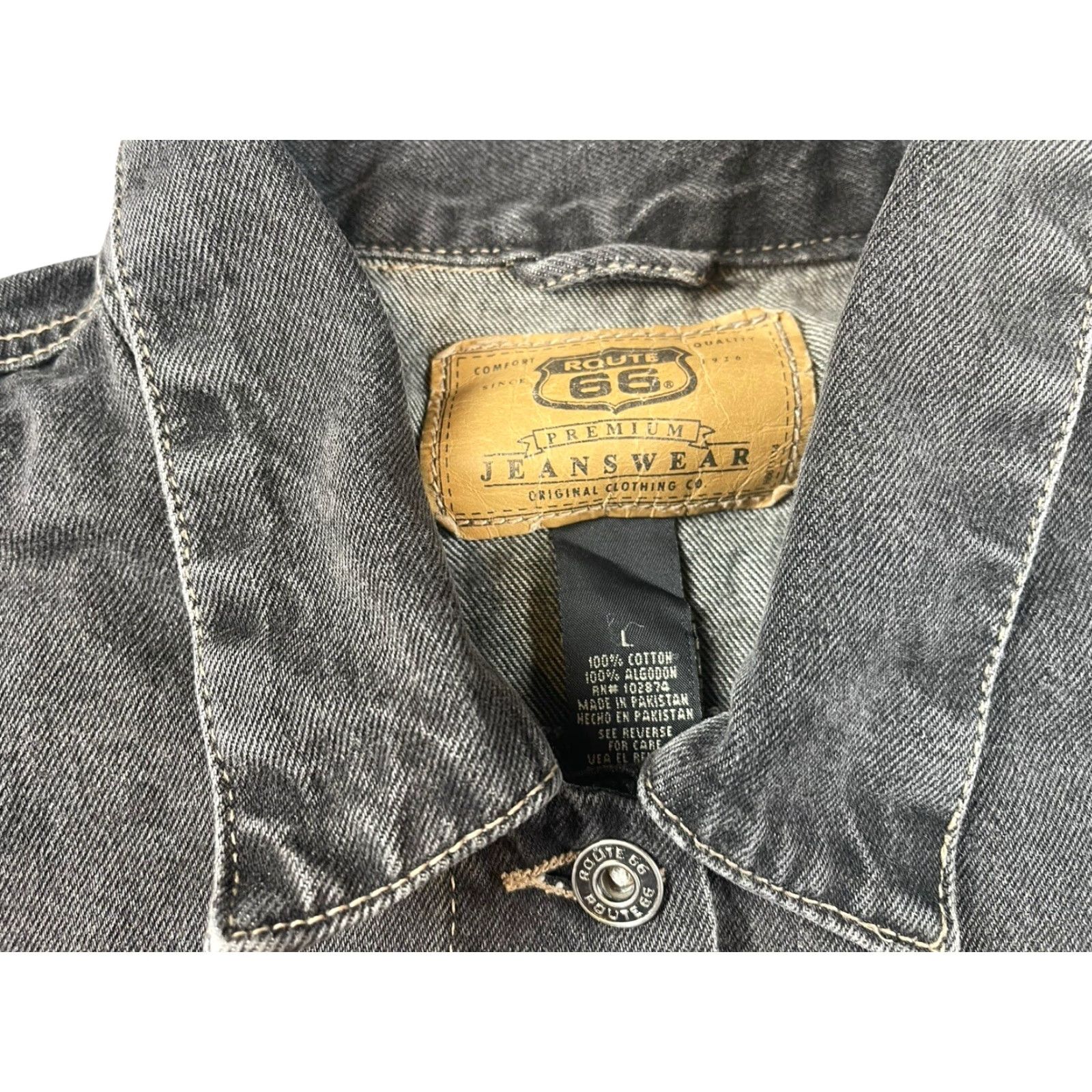 Route 66 VINTAGE Route 66 Denim Jacket Black Women’s L Embroidered Floral 90s Grunge Trucker Jacket Women Size L / US 10 / IT 46 - 2 Thumbnail