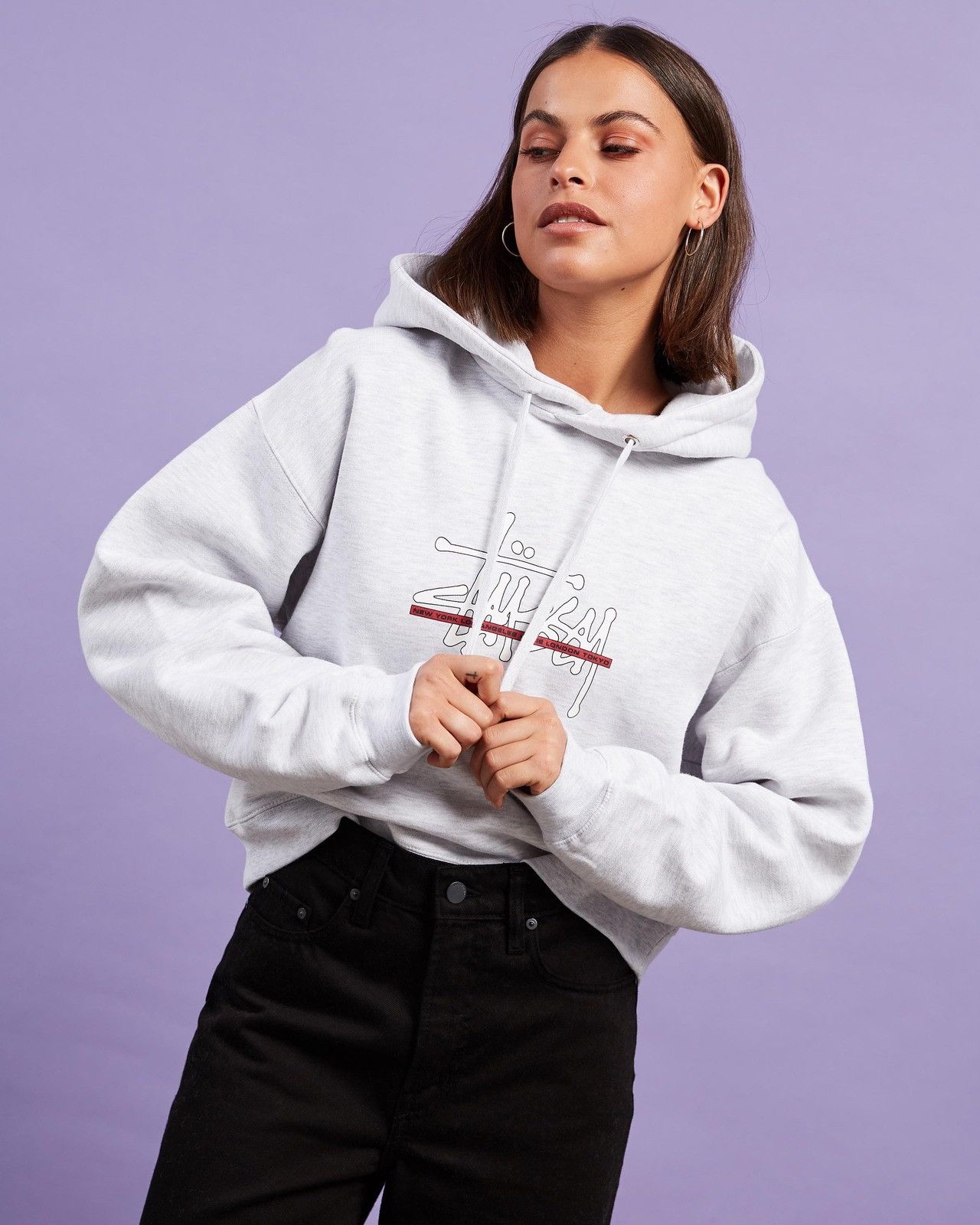Stussy Rare Stussy Womens Crop Hoodie Size ONE SIZE - 2 Thumbnail