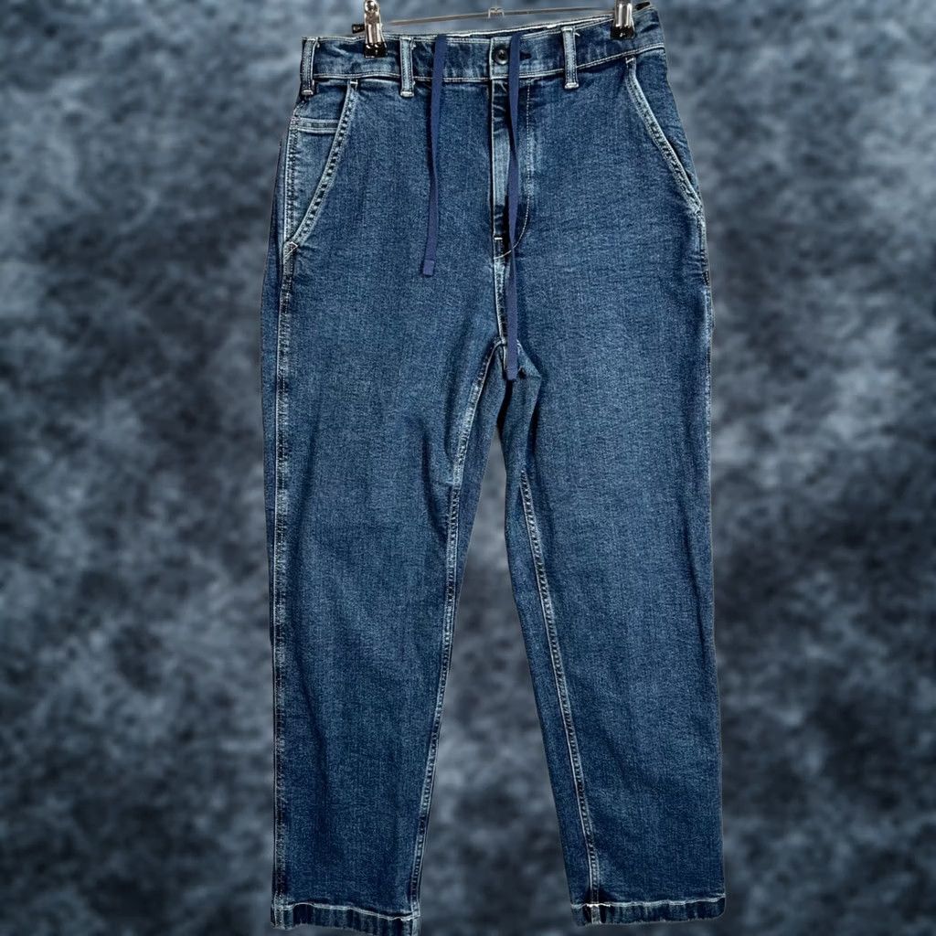 Uniqlo Uniqlo Jeans XS 27 Inseam Blue Denim Drawstring 5-Pocket Tapered Mens Regular Shoes? Size US 27 - 1 Thumbnail