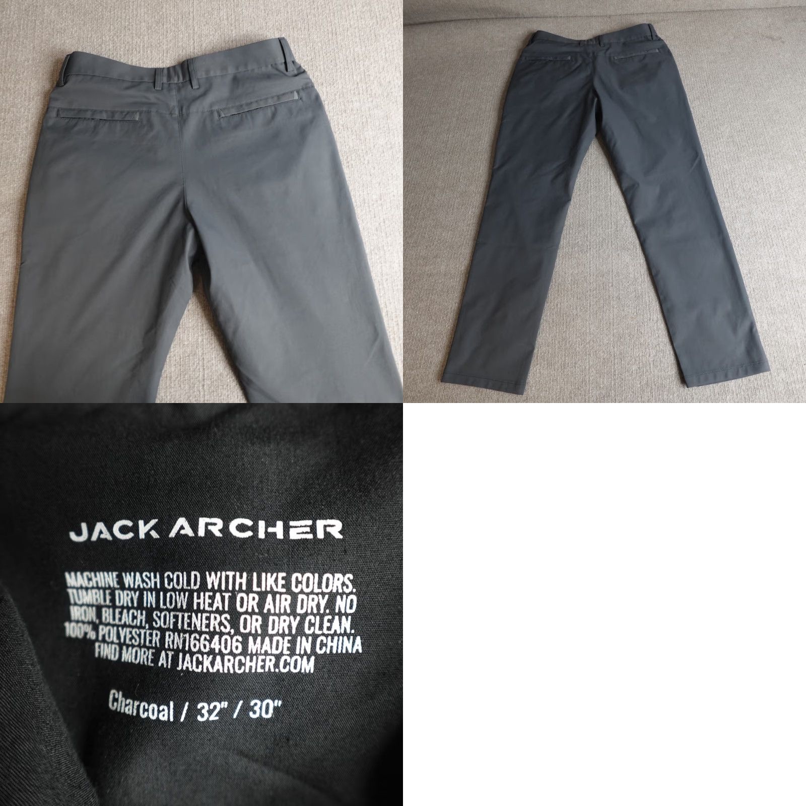 Vintage Jack Archer Pants 32 x 28 Gray Charcoal Solid Stretch Waist Size US 32 / EU 48 - 8 Thumbnail