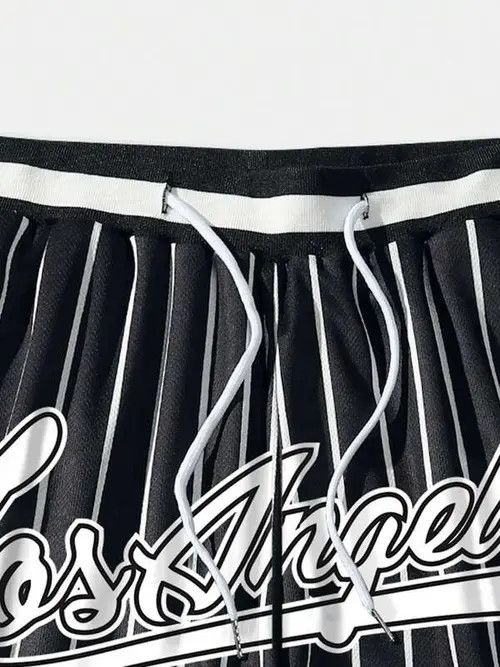 Jean Stripe basketball Graphic shorts DRIP Size US 30 / EU 46 - 3 Thumbnail