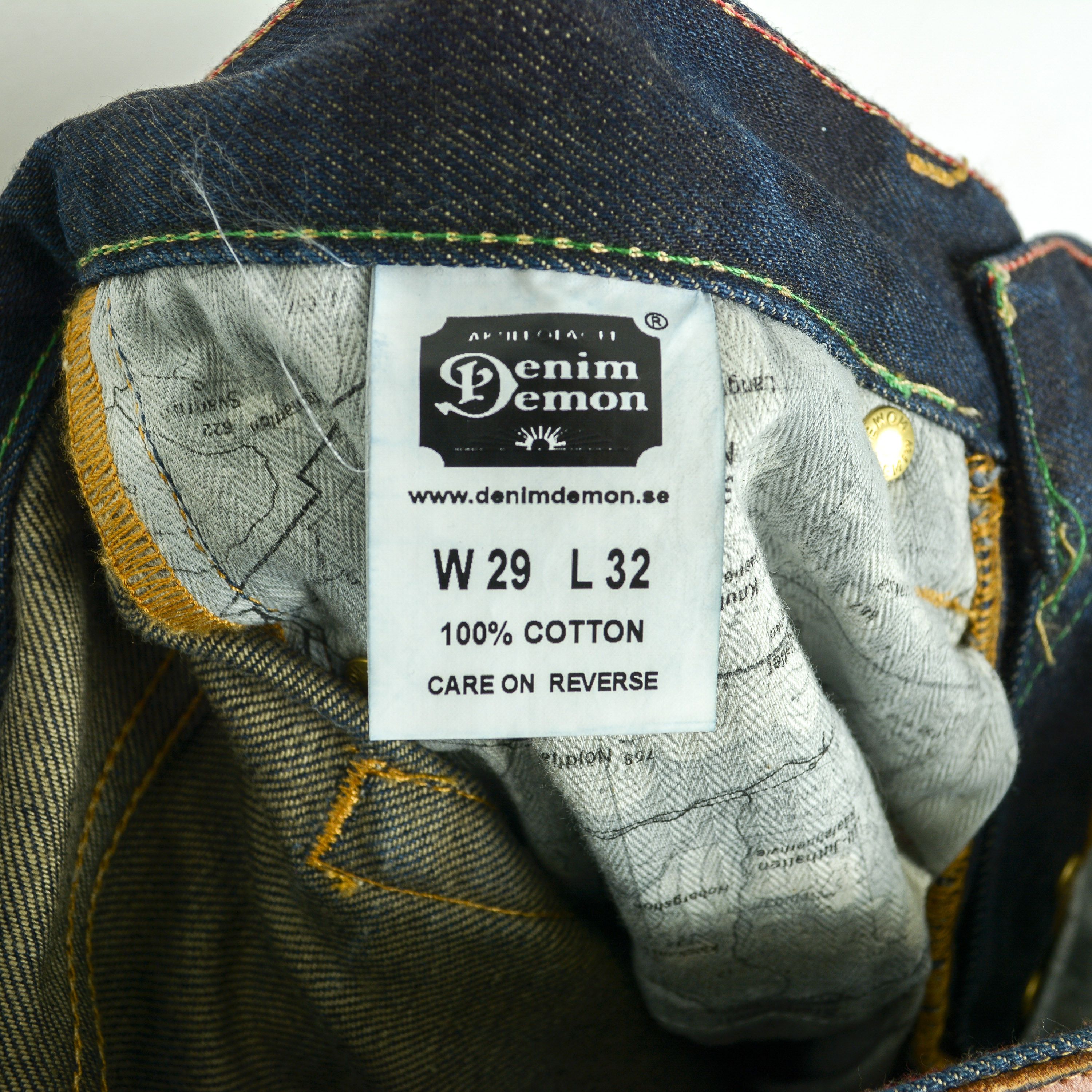 Denim Demon Aktiebolaget Mens W29 L32 Slim Taper Raw Selvage Jeans Pants Size US 29 - 6 Thumbnail