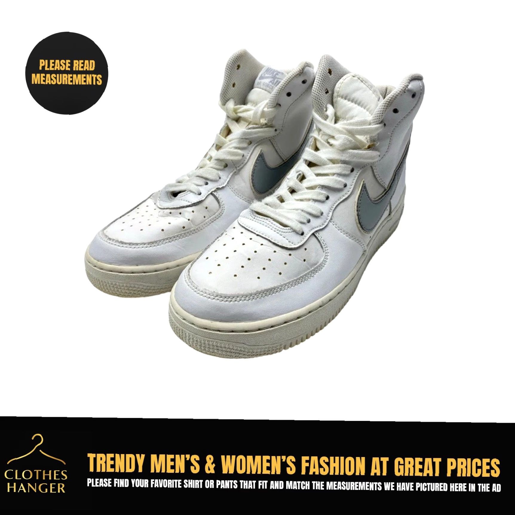Nike Air Force 1 High Top AT4141 100 Mens Size 10 White Wolf Grey 1602 Nike Air Force 1 Sneakers Size US M / EU 48-50 / 2 - 2 Thumbnail
