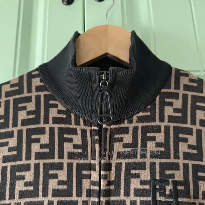 Fendi Fendi Monogram Printed Zip-up Jacket - 100% Cotton - Stand Size S / US 4 / IT 40 - 5 Thumbnail