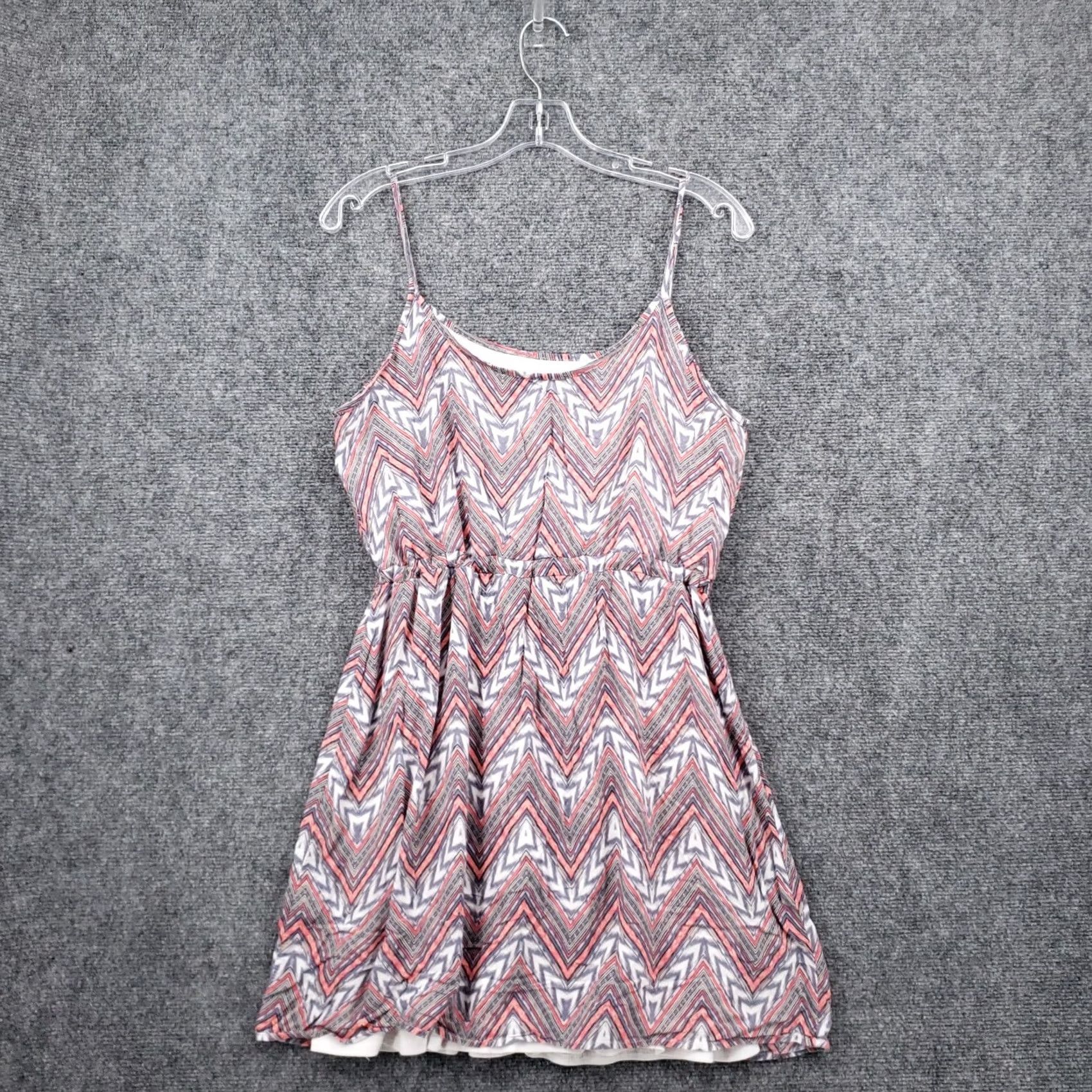 Vintage Pixley Dress Women Medium Orange Blue Mini Chevron Tie Waist Sleeveless Size M / US 6-8 / IT 42-44 - 2 Thumbnail
