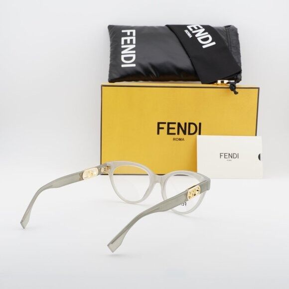 Fendi Fendi FE50066I 095 Eyeglasses Grey 53mm Cat Eye Frame Size ONE SIZE - 11 Thumbnail