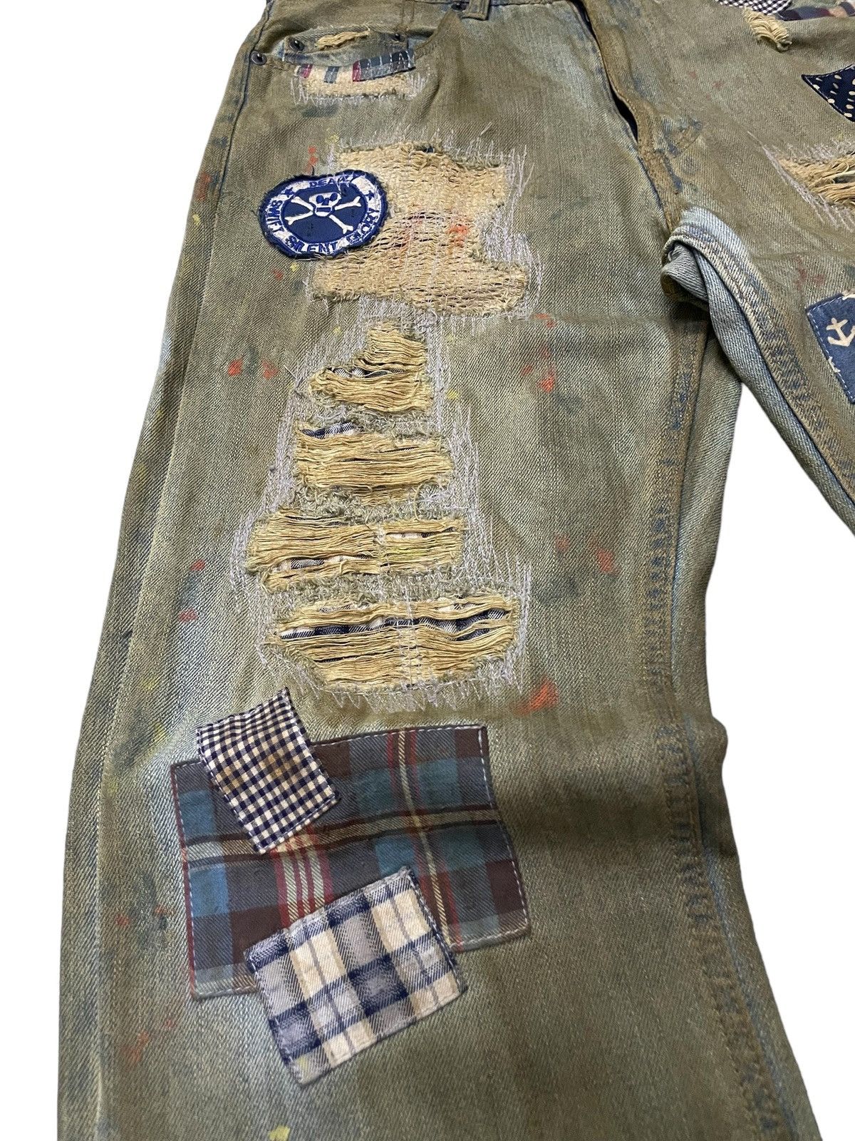 Japanese Brand × Junya Watanabe Junya Watanabe Style Patch Work Mud Wash Trompel’oiel Jeans Size US 30 / EU 46 - 13 Thumbnail