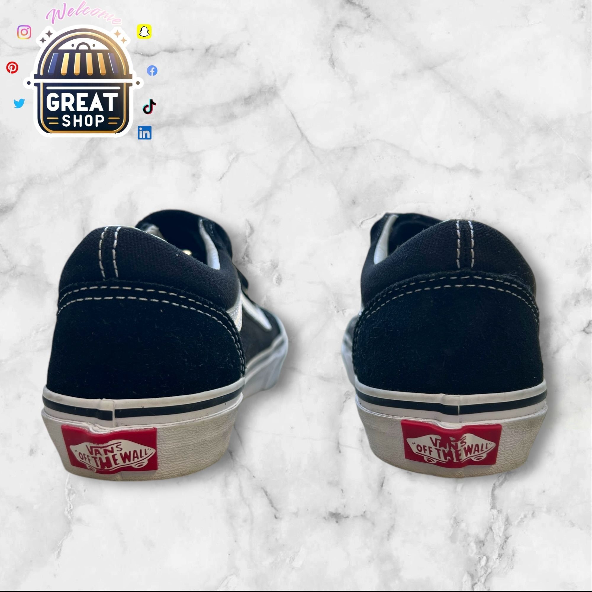 Vans Vans Kids Size 1 Black & White Old Skool Velcro Sneakers Ska Size US 5 / EU 37 - 3 Thumbnail