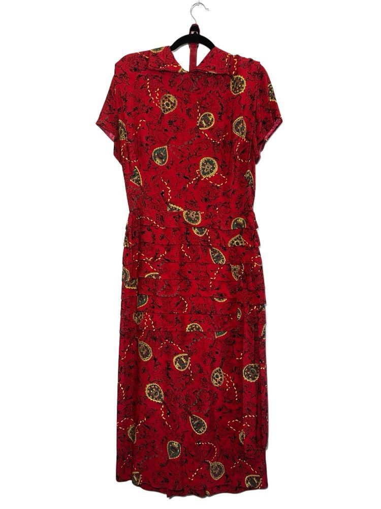 Vintage Vintage 1940's 17th Century Abstract Italian Cocktail Dress Size M / US 6-8 / IT 42-44 - 1 Thumbnail