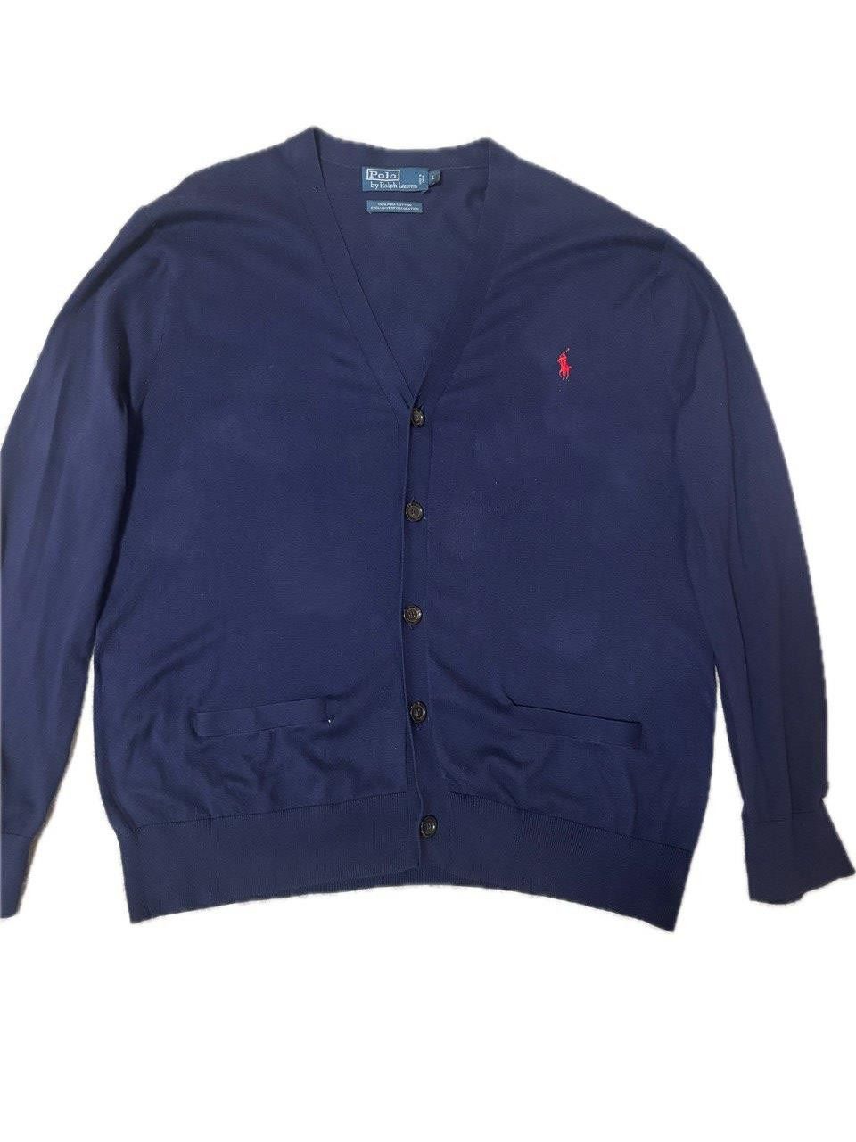 Polo Ralph Lauren Polo Ralph Lauren Pima Cotton Cardigan – Navy – Size L Size US L / EU 52-54 / 3 - 2 Thumbnail