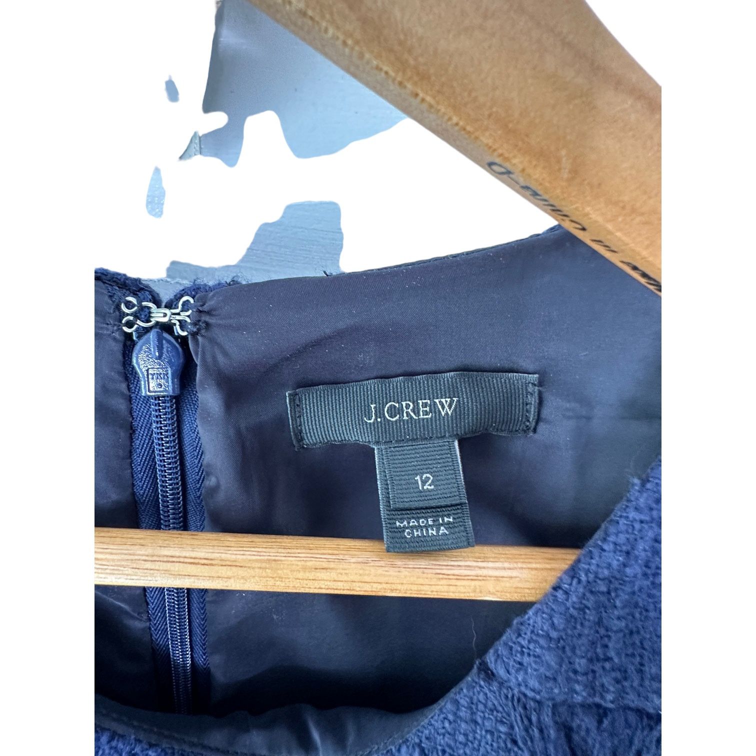 J.Crew J.CREW Navy Tweed Textured & Fringed Lined Sheath Dress 12 Size XL / US 12-14 / IT 48-50 - 7 Thumbnail
