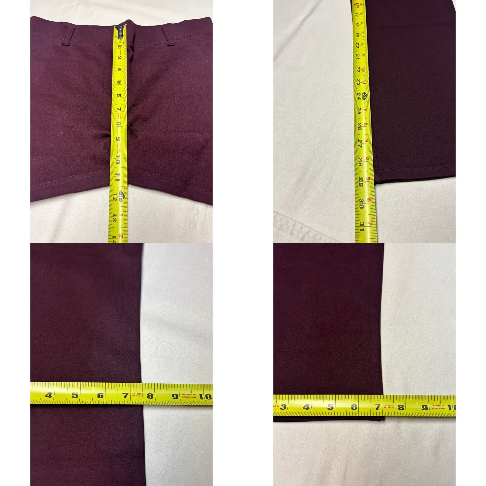 Quince Quince Pants Women M 30X29 Burgundy Petite Ultra-Stretch Ponte Straight Leg NWT Size 32" / US 10 / IT 46 - 8 Thumbnail