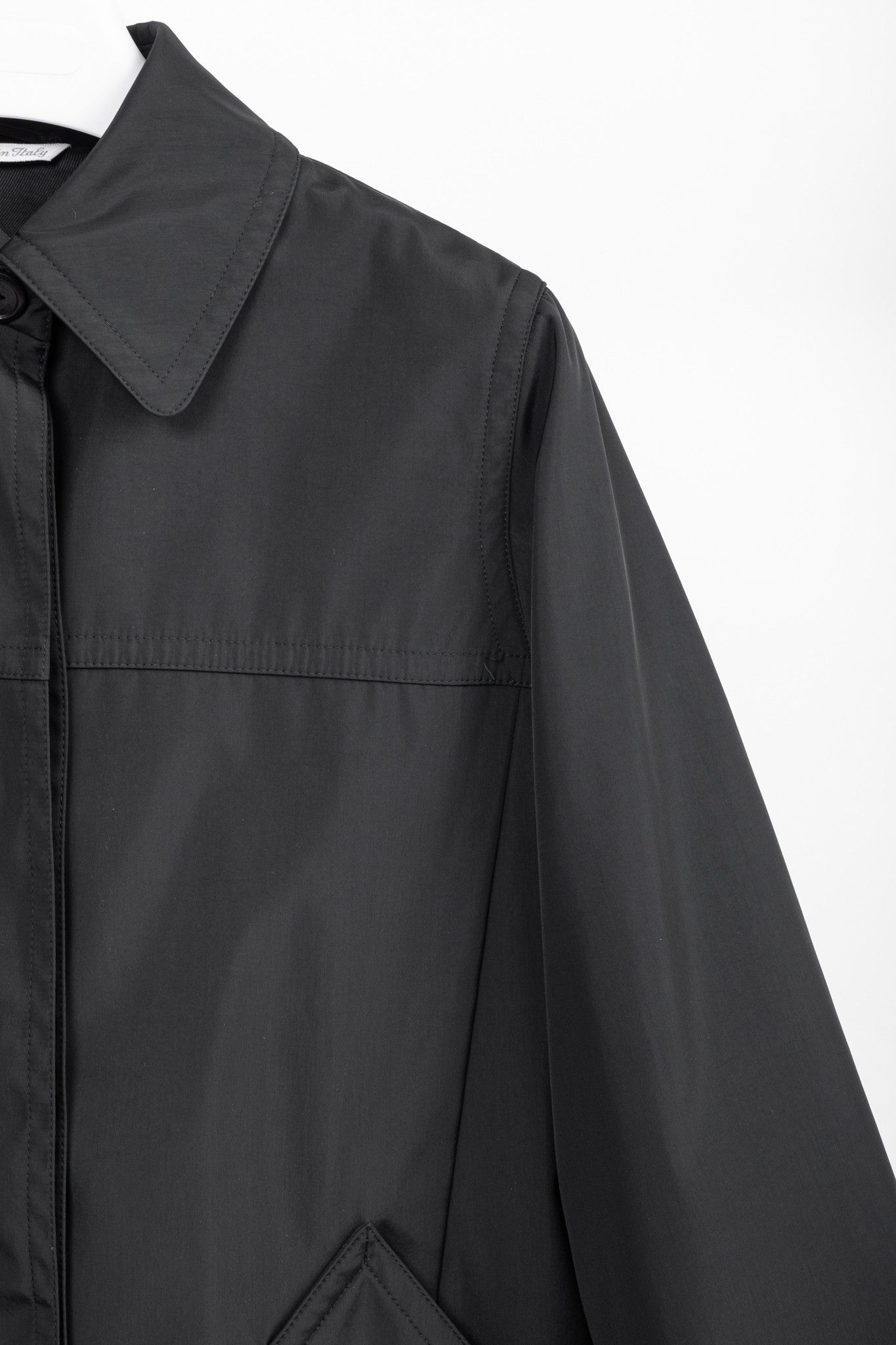 Max Mara Max Mara Black Nylon-Blend Taffeta Mac Coat Size XS / US 0-2 / IT 36-38 - 4 Thumbnail