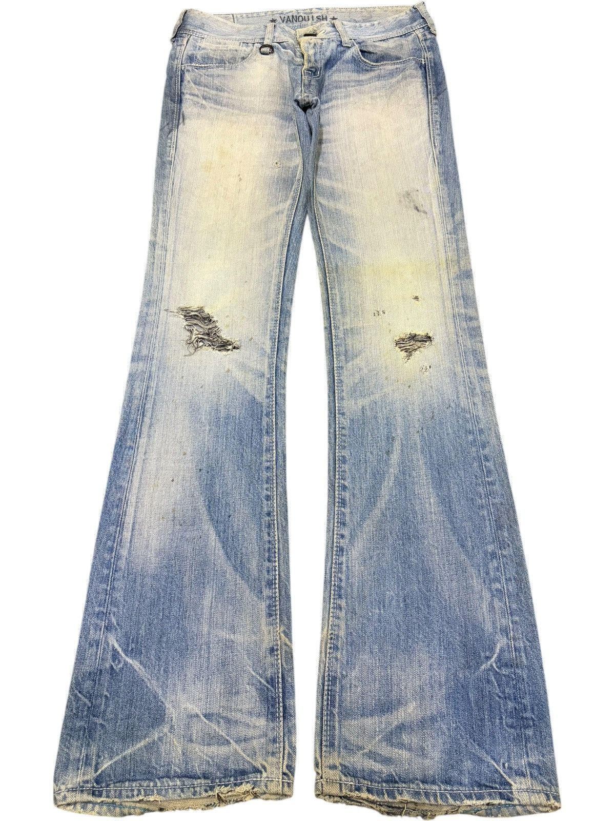 Vanquish Vintage Japanese Vanquish Distressed Flare Jeans Size 30" / US 8 / IT 44 - 1 Thumbnail