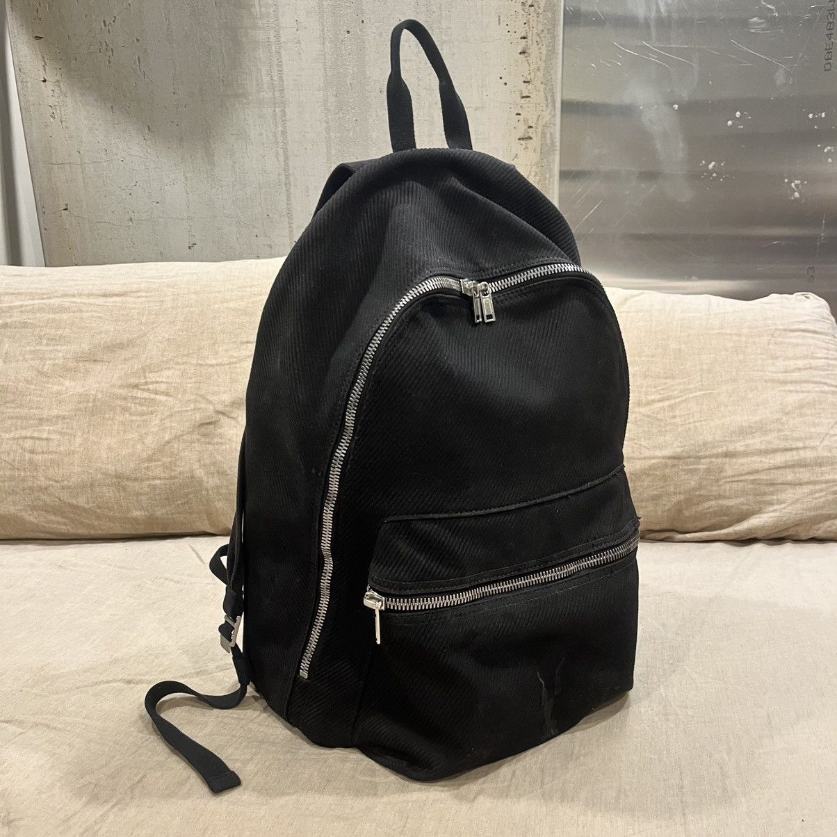 Rick Owens FW17 DRKSHDW Embroidered Logo Grossgrain Backpack