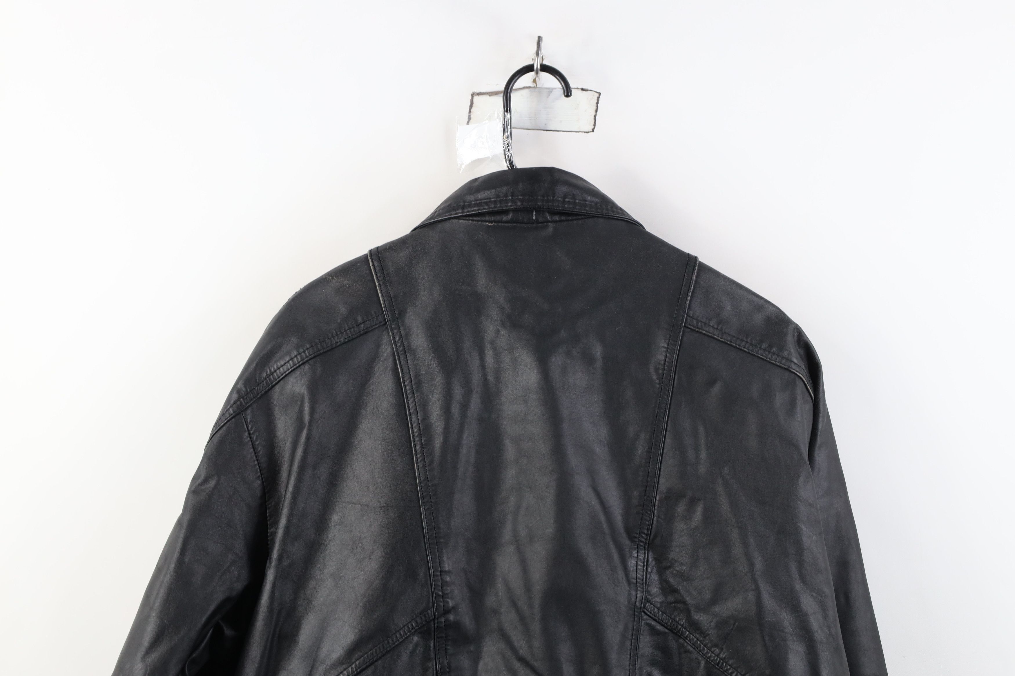 Vintage Vintage 90s Streetwear Full Zip Leather Flight Bomber Jacket Size US L / EU 52-54 / 3 - 14 Thumbnail