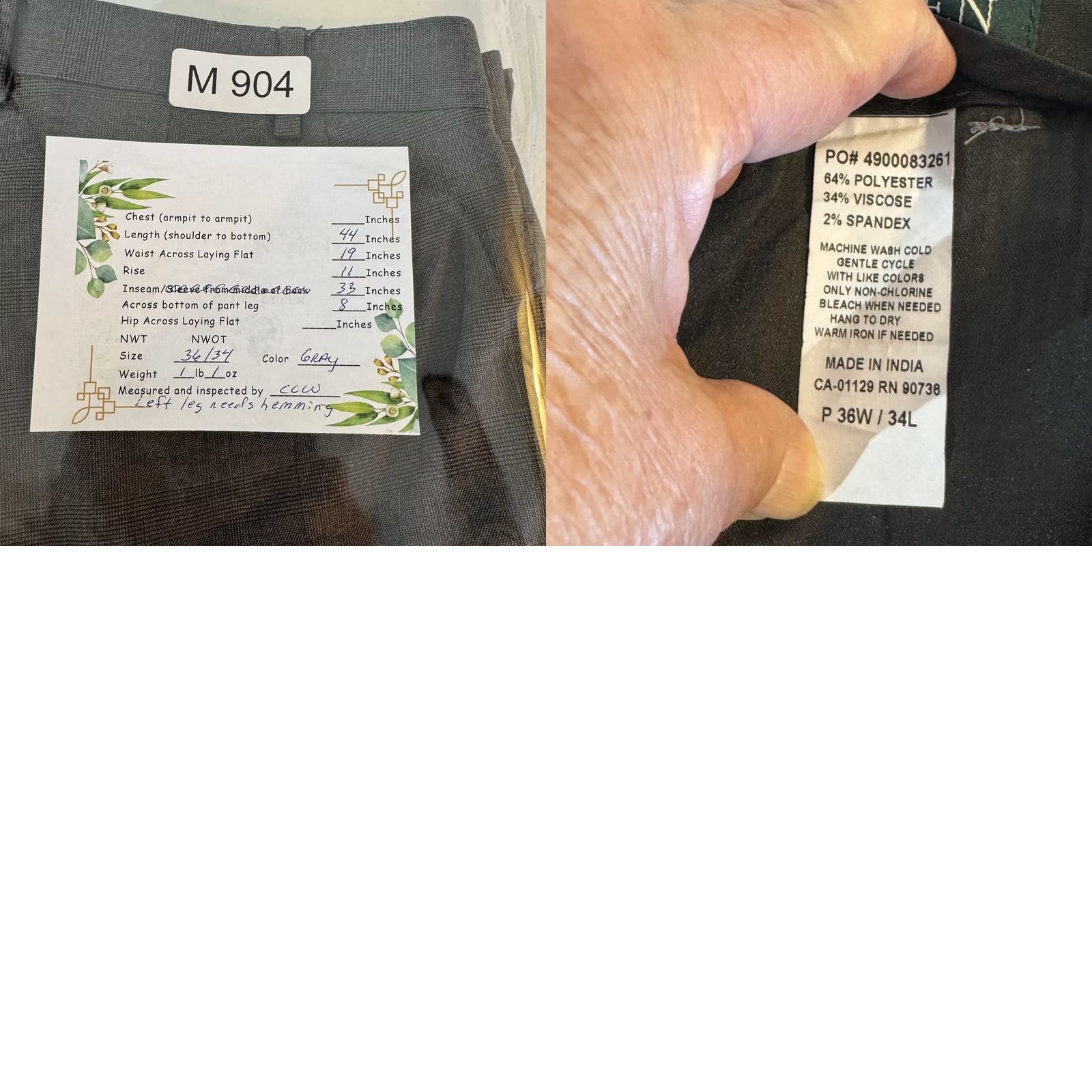 Polo Ralph Lauren Polo Ralph Lauren Dress Pants Men 36x34 Gray Glen Plaid Stretch Mid Rise Flat Front Slacks Size US M / EU 48-50 / 2 - 8 Thumbnail