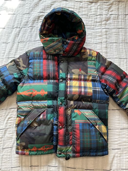 Polo patchwork down shop jacket