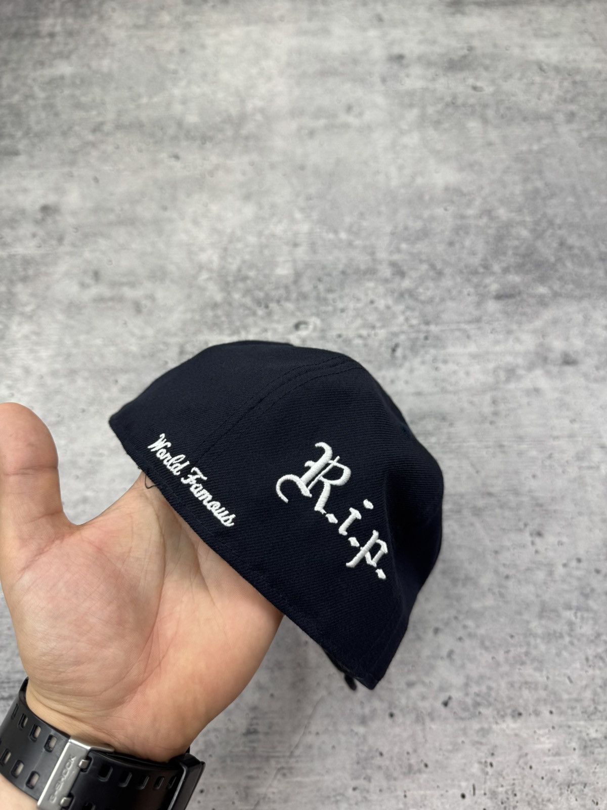 Supreme x New Era R.I.P. World Famous 7 3/8 Box Logo Hat Cap