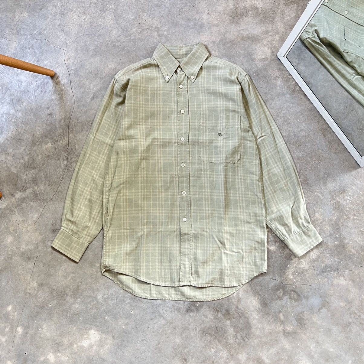 Burberry Vintage Burberry Nova check Sage Green Longsleeve Shirt Size US M / EU 48-50 / 2 - 1 Thumbnail