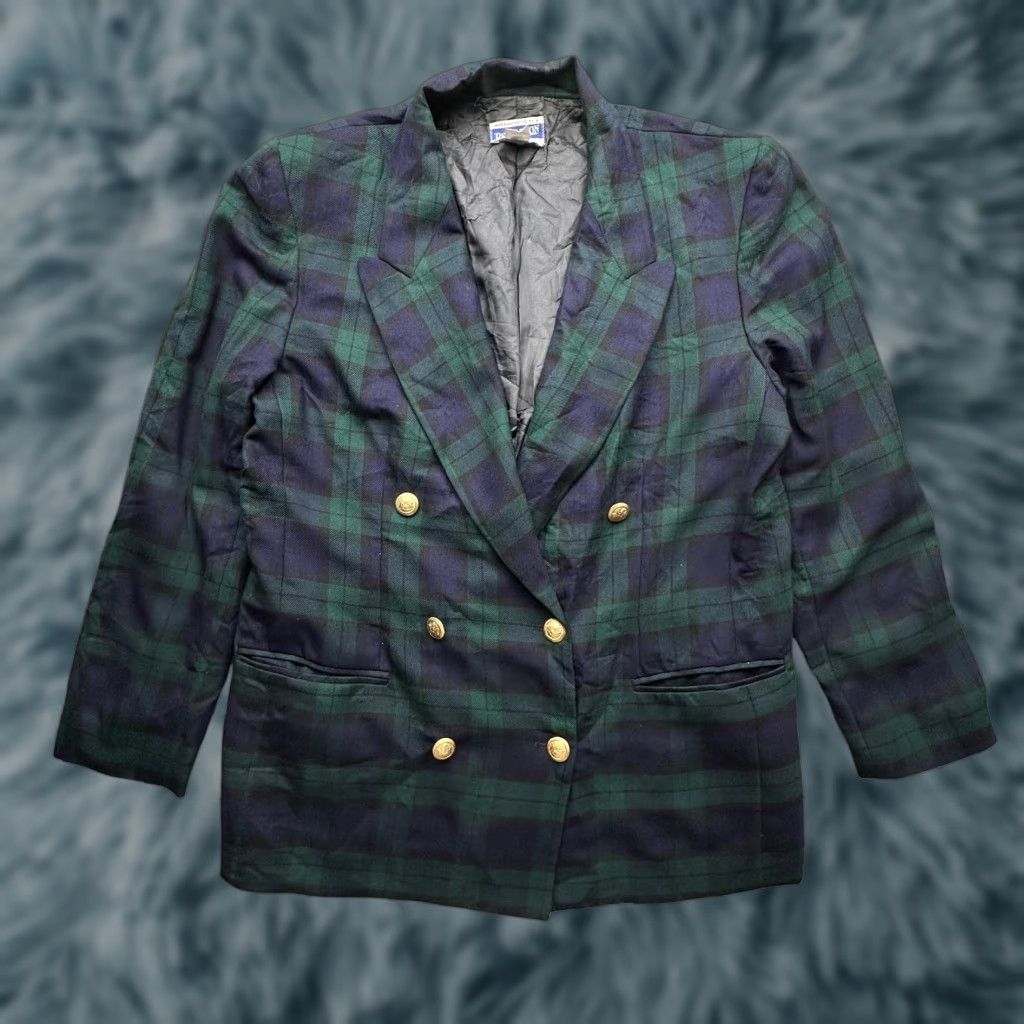 Pendleton VINTAGE Pendleton Plaid Wool Double Breasted Blazer Coat Womens XL Green Size XL / US 12-14 / IT 48-50 - 1 Thumbnail
