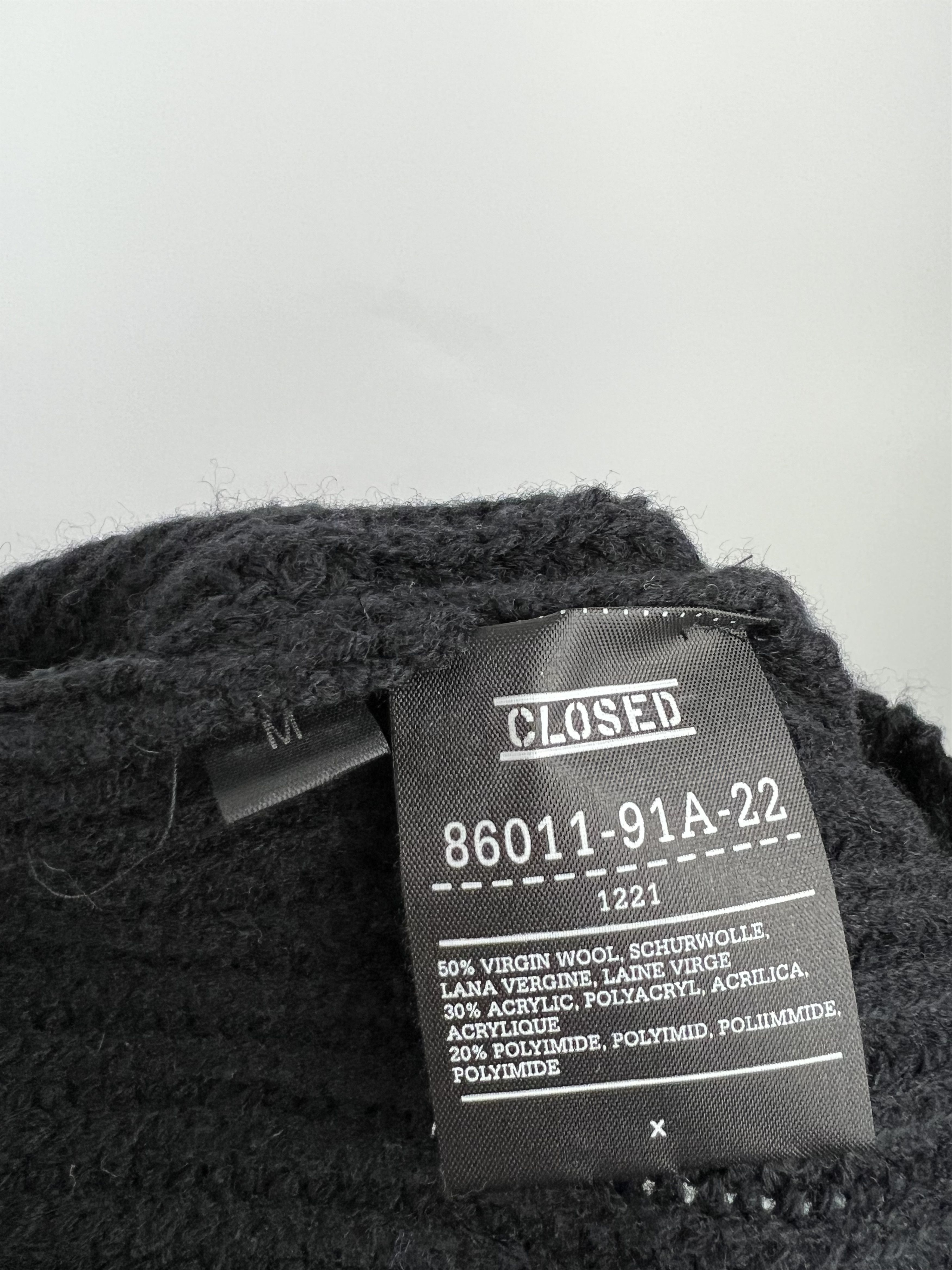 CLOSED Closed Men's Black Ribbed Wool Sweater Size M/L Size US M / EU 48-50 / 2 - 9 Thumbnail