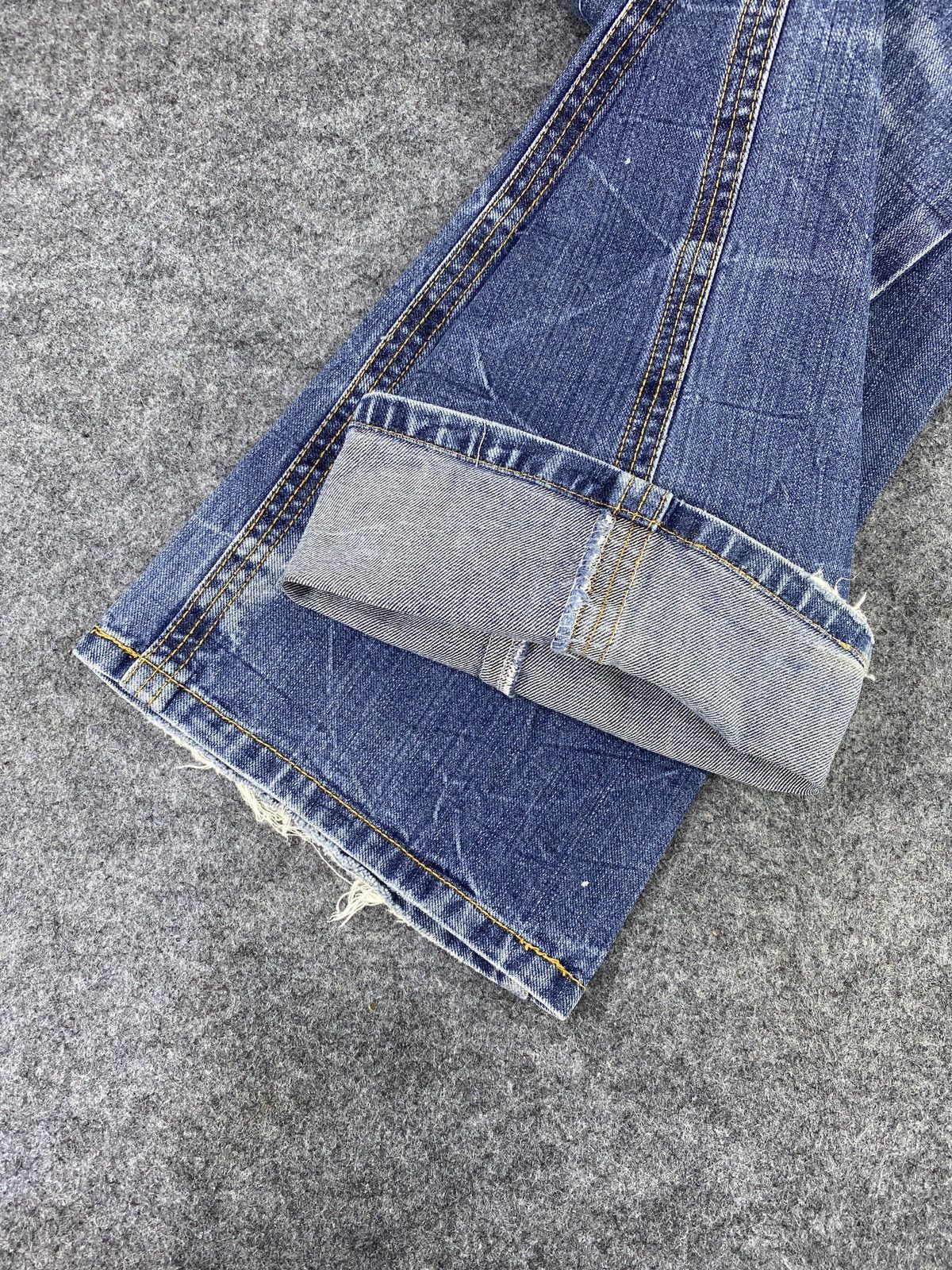 Japanese Brand × Jean Japanese Brand Distress Blue Wash Flare Jeans - J979 Size US 33 - 9 Thumbnail