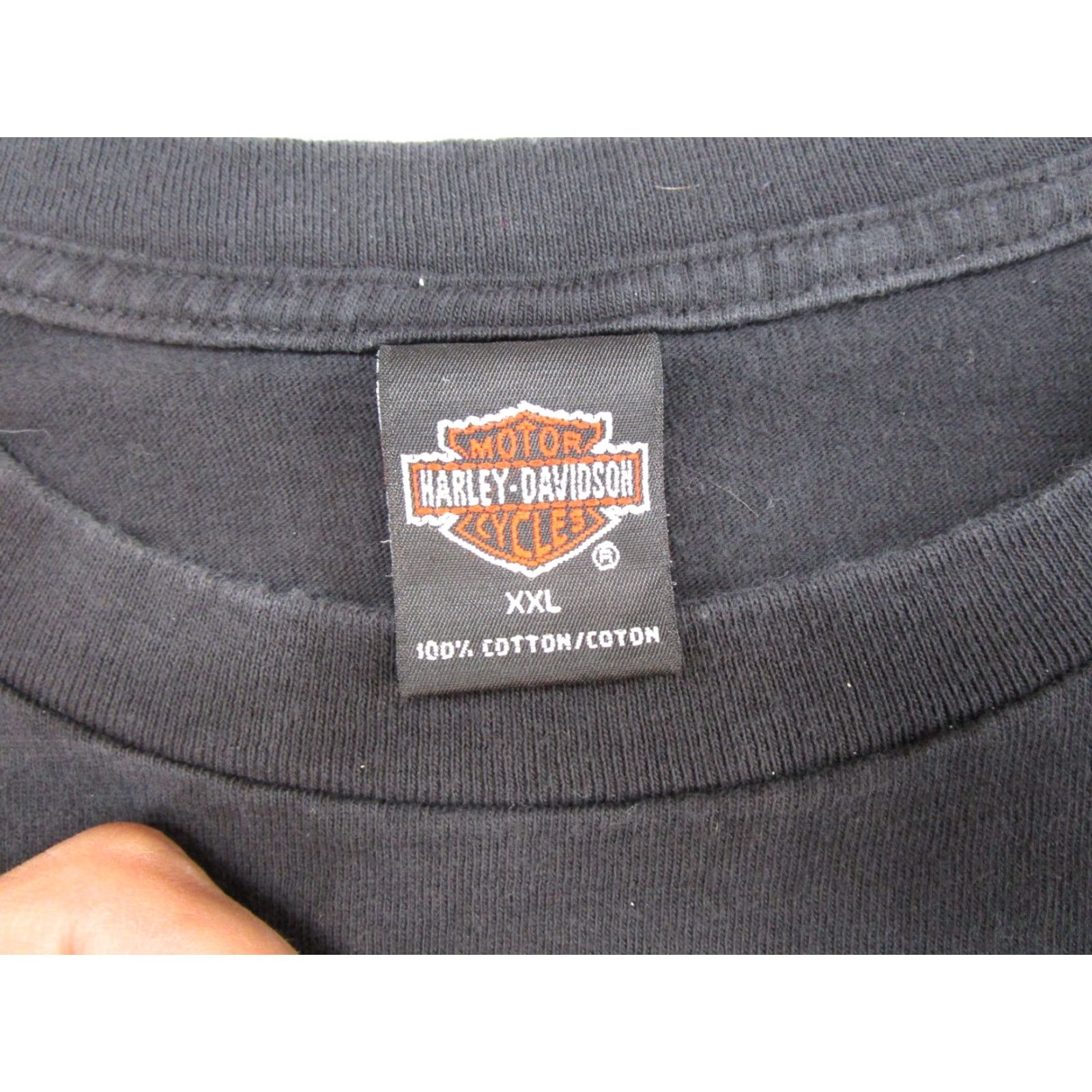 Harley Davidson VINTAGE Harley-Davidson Wolf Eagle 1995 Double Sided Shirt Mens 2XL Black Cotton T-Shirt 90s Animals Biker Mens Size US XXL / EU 58 / 5 - 4 Thumbnail